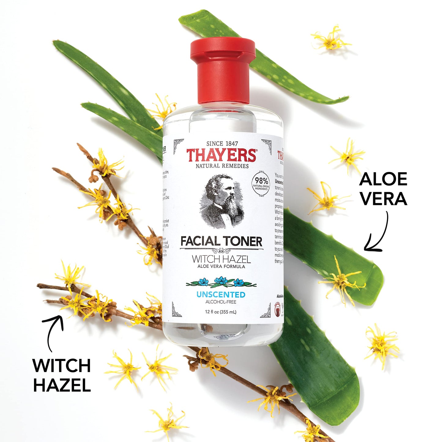 White Smoke Thayers Alcohol-Free Witch Hazel Facial Toner Value Multipack 2 Rose 2 Unscented (Pack of 4)