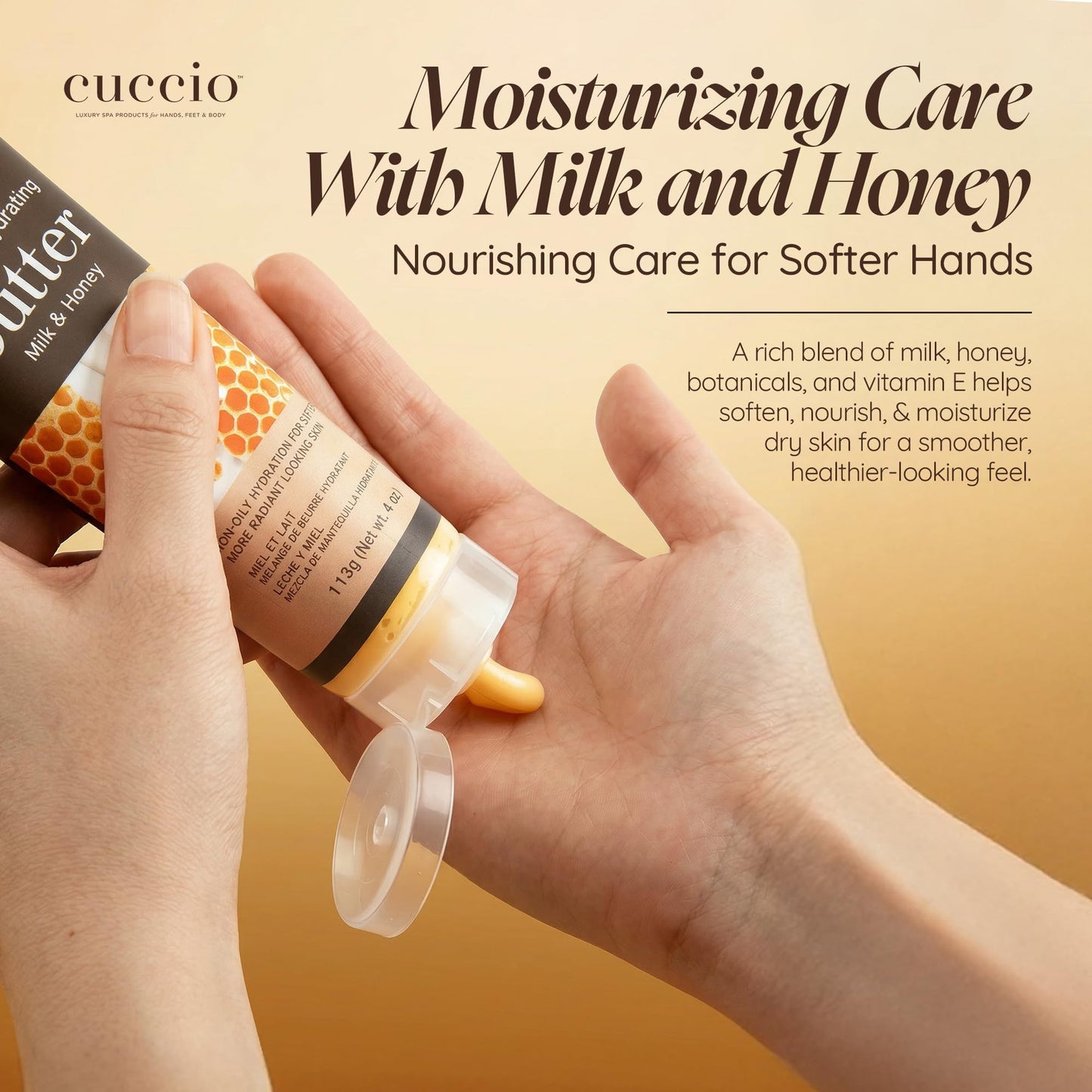 Bisque Cuccio Naturale Luxury Spa Hydration Essentials Set - Provides Nourishing Hydration - Soothes And Softens The Skin - Delivers A Relaxing Feeling - Milk And Honey - 2 Pc Body Butter And Cuticle Oil