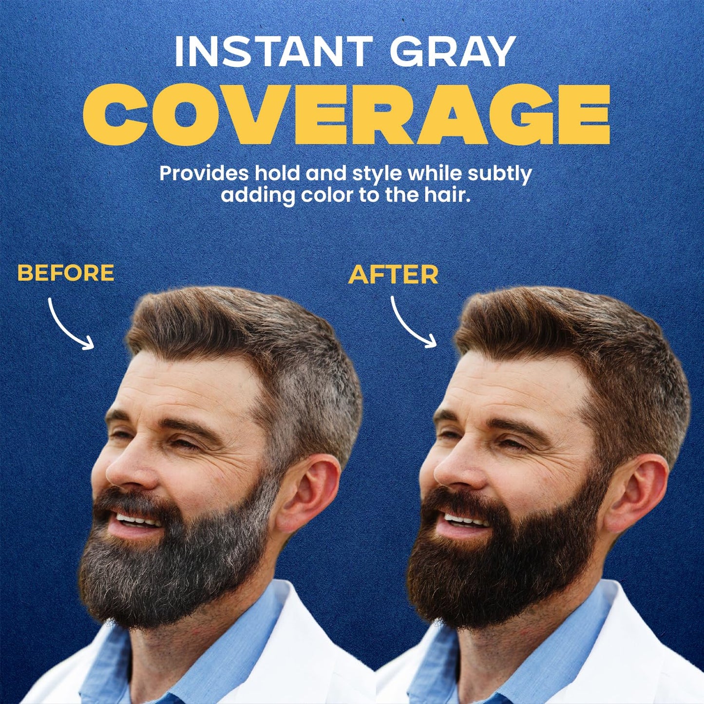 Dark Slate Blue MENFIRST Darkening Hair Pomade for Men for Light Shades – Temporary Gray Coverage Styling Wax for Hair & Beard, Water-Based, Medium Hold, Non-Greasy, Low Transfer, No Flakes, 3 oz