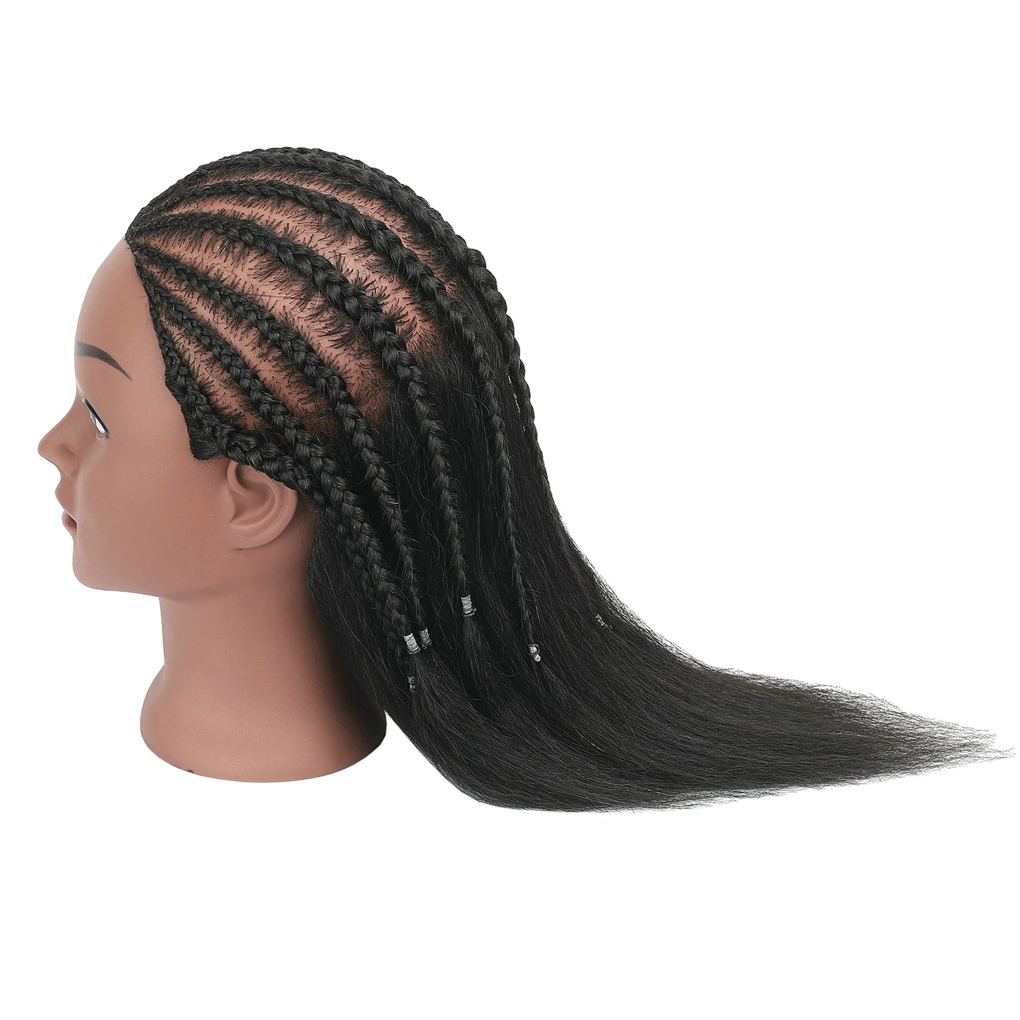White Smoke YANGANG Real 100% Human Hair Mannequin Head Hairdresser Practice Training Manikin Cosmetology Doll Head with Stand Clamp Holder