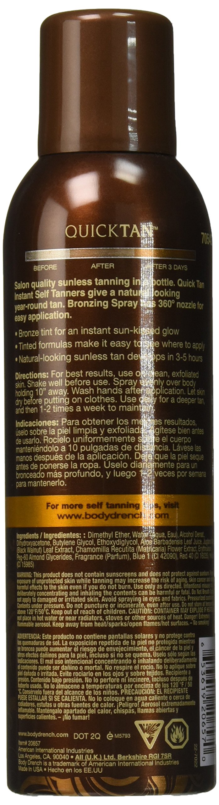 Dark Slate Gray Body Drench Quick Tan Instant Self Tanning Spray, Medium Dark, 6 oz (Pack of 3)