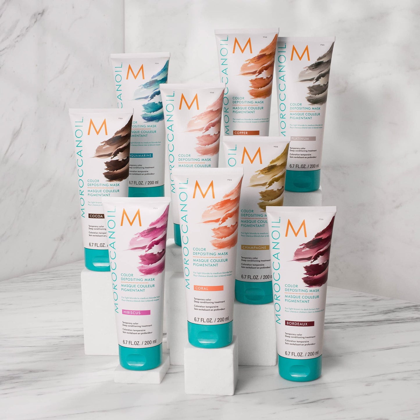 Light Gray Moroccanoil Color Depositing Mask, Cocoa, 6.7 oz