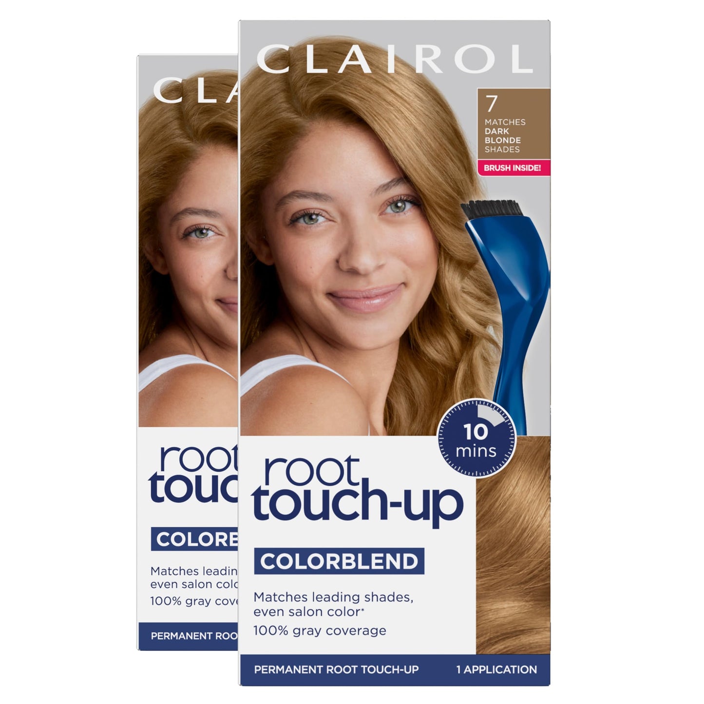 White Smoke Clairol Root Touch-Up by Nice'n Easy Permanent Hair Dye, 7 Dark Blonde Hair Color| 100% Gray Coverage | Easy Brush Application | Matches Professional Salon Shades | Pack of 2