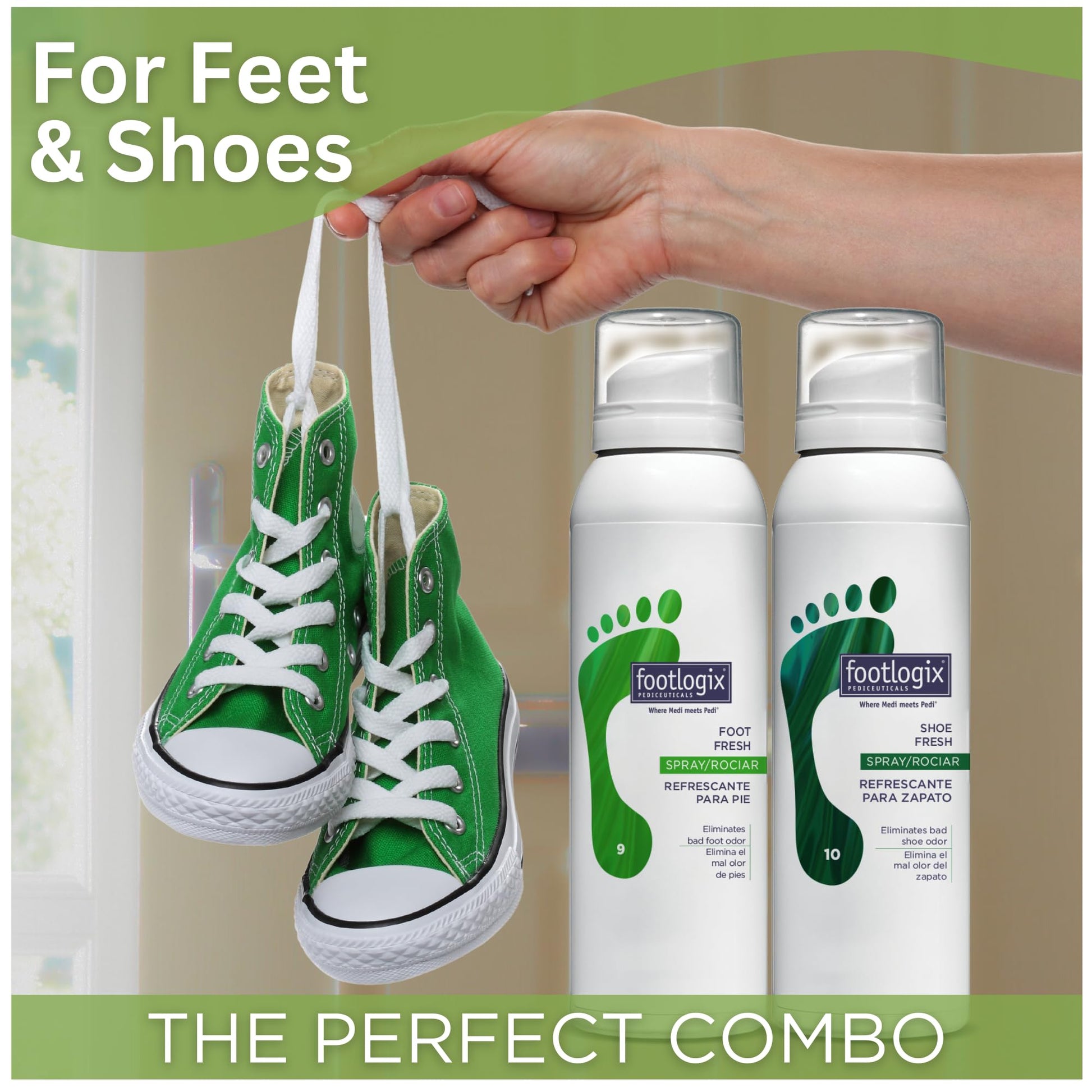 Rosy Brown FOOTLOGIX Foot Deodorant Spray, 4.23 Fl Oz