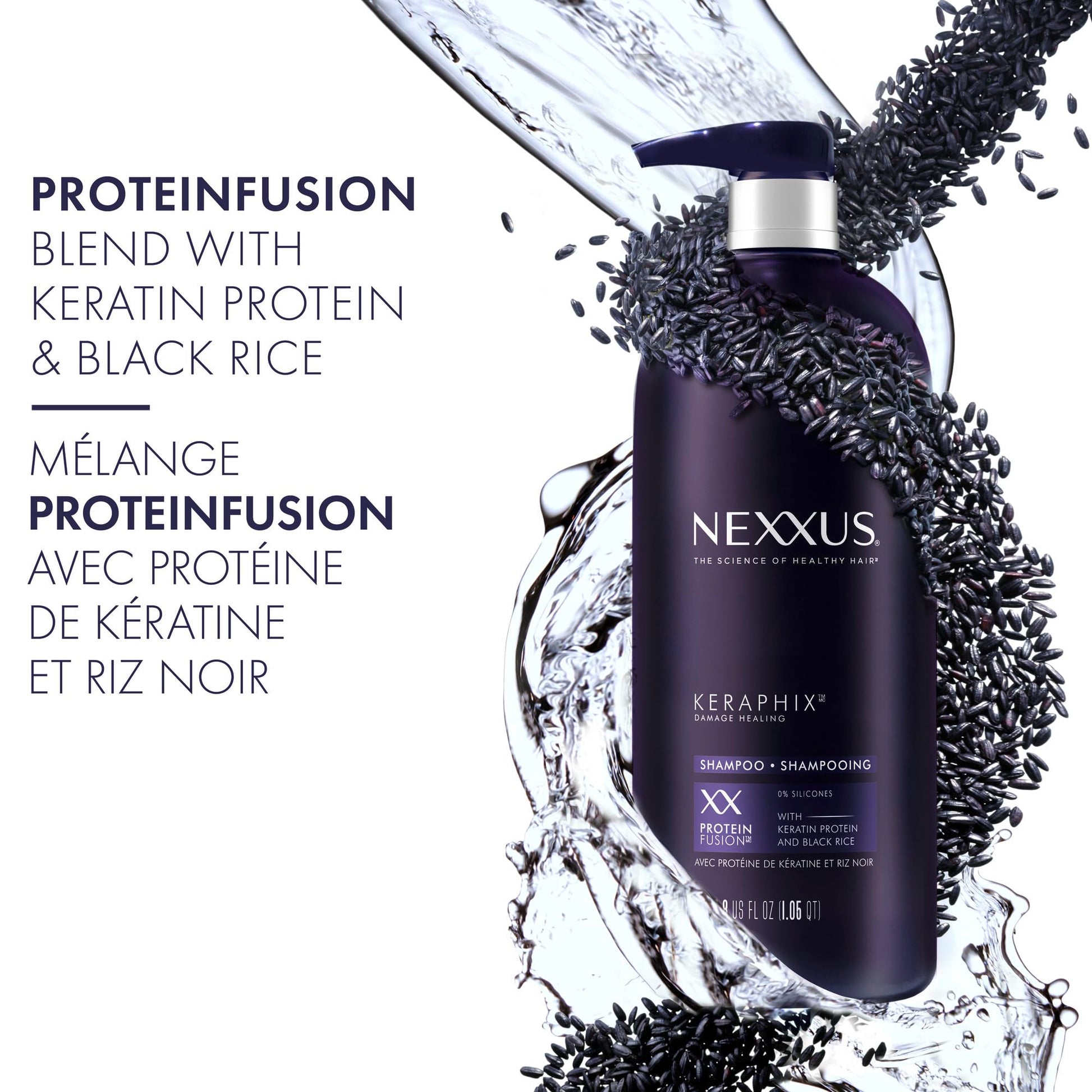 White Smoke Nexxus KERAPHIX Shampoo for Damage Repair for Damaged Hair Powered by KRT Keratin Resistance Therapy with Liquid Crystal Amino Acids 33.8 Fl oz
