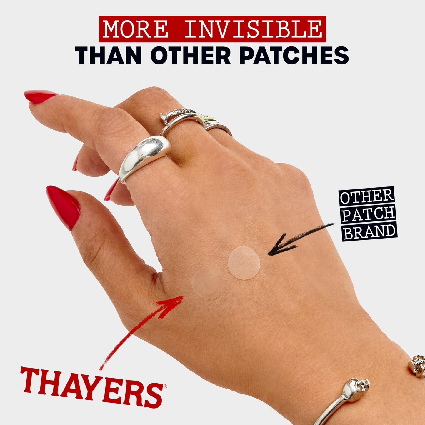 Lavender THAYERS Invisible S.O.S Hydrocolloid Acne Pimple Patch, Ultra-Thin Design Instantly Reduces Look of Blemishes, Set of 22 Pimple Patches
