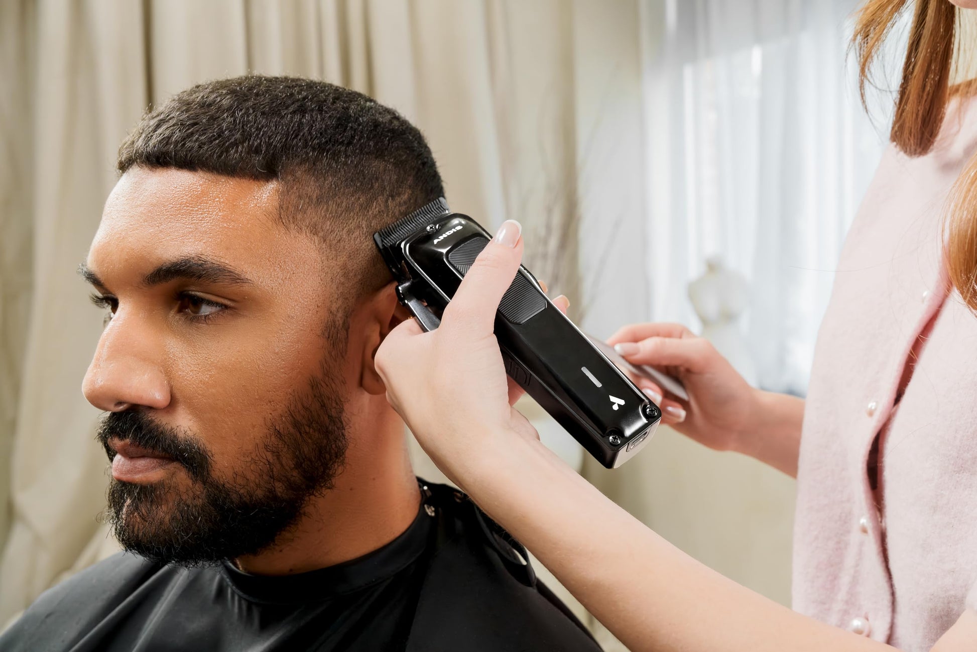 Gray Andis 563534 Phenom Clipper & Trimmer Hair Cutting Combo Kit, Professional Barber, Cordless, Beard & Hair, Includes Comb Sets, Lithium-Ion, Black
