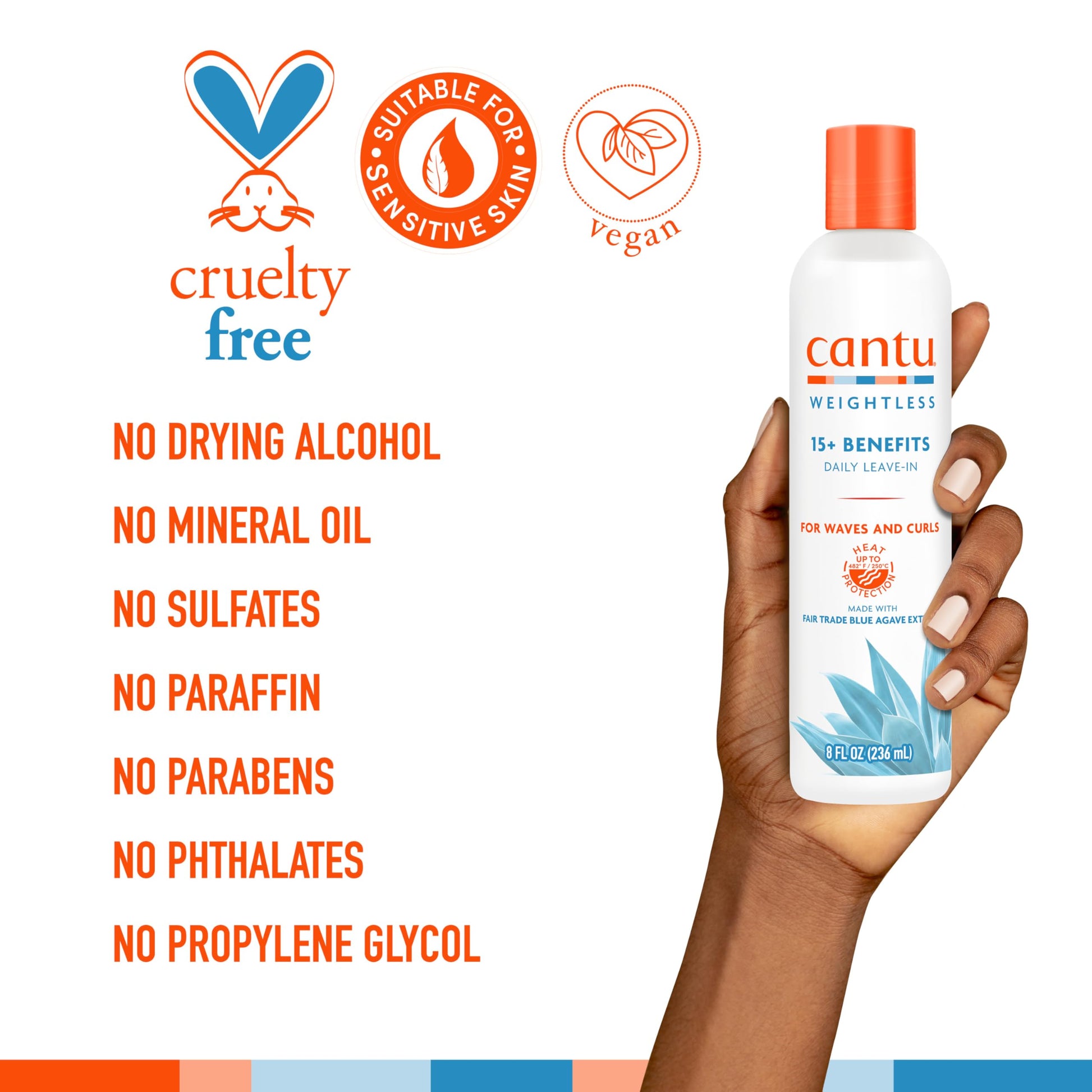 White Smoke Cantu Weightless Daily Leave-In Cream, 8 fl oz