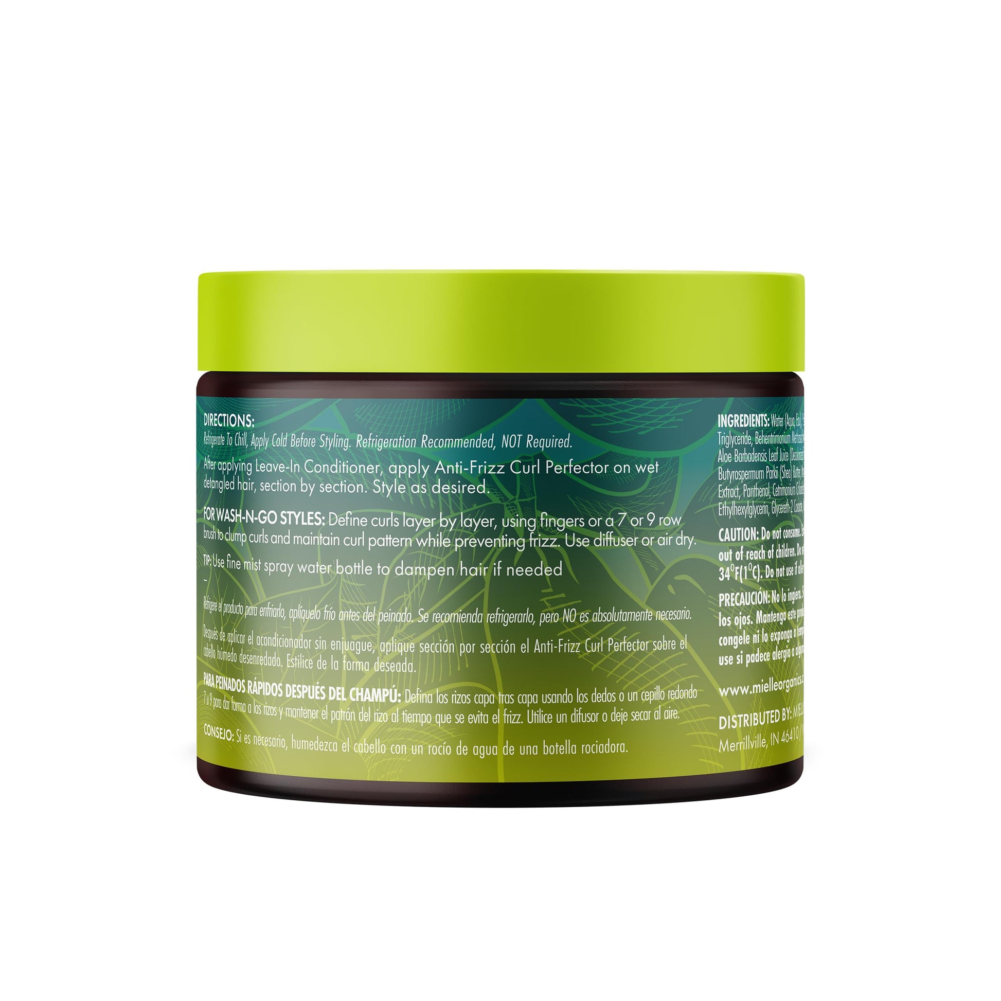 Dark Sea Green Mielle Organics Avocado & Tamanu Anti-Frizz Curl Cream for Textured Hair - Smoothing & Defining Cream to Lock In Moisture & Enhance Shine - Curly Hair Styling Products for Women & Men, 12oz