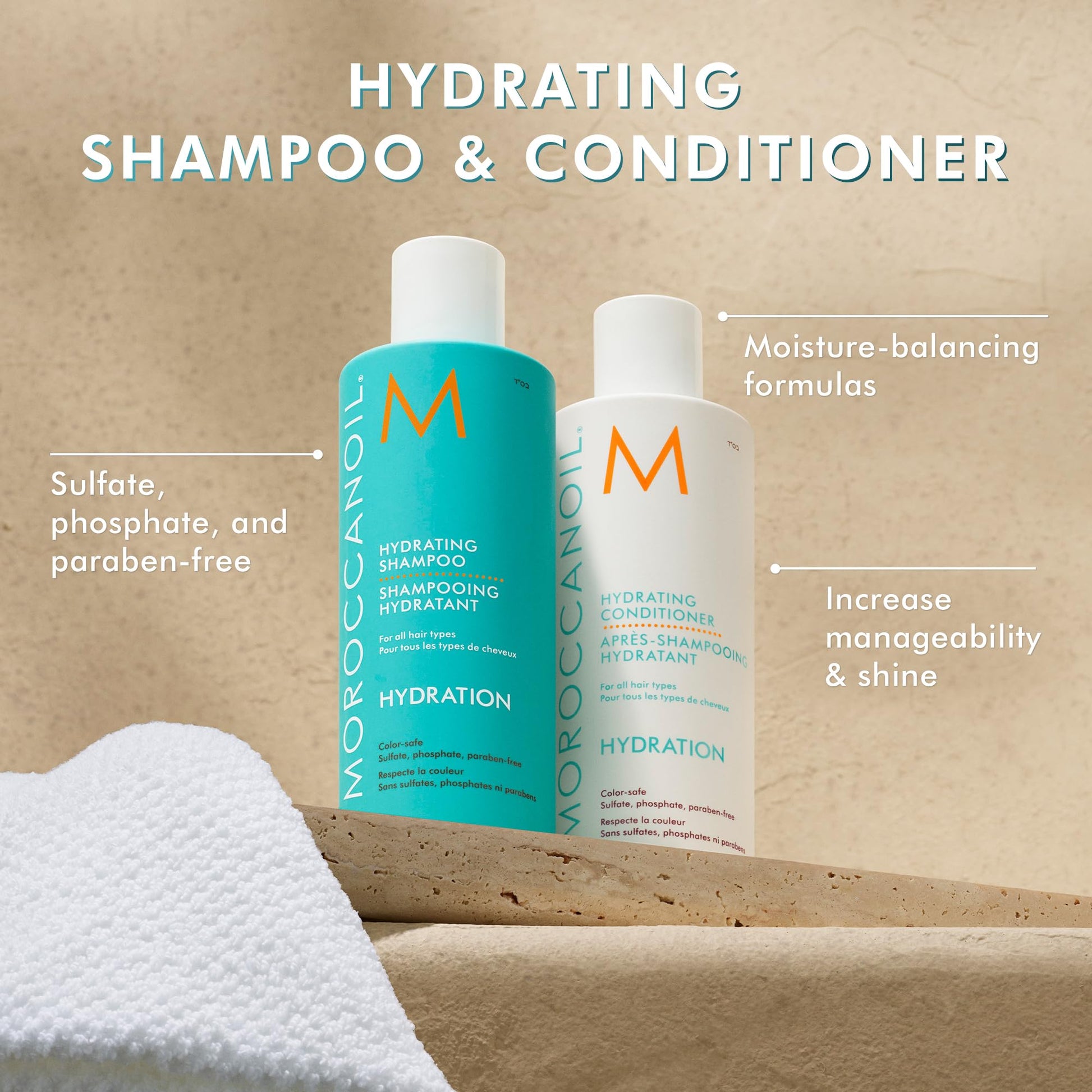 Tan Moroccanoil Hydrating Shampoo and Conditioner Bundle, 8.5 Fl. Oz Set