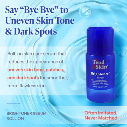 Pale Turquoise Tend Skin Brightoner Serum Roll On, Improves Appearance Of Uneven Skin Tone, Patches, and Dark Spots, Advanced Formula for Face and Body, 2.5 Oz
