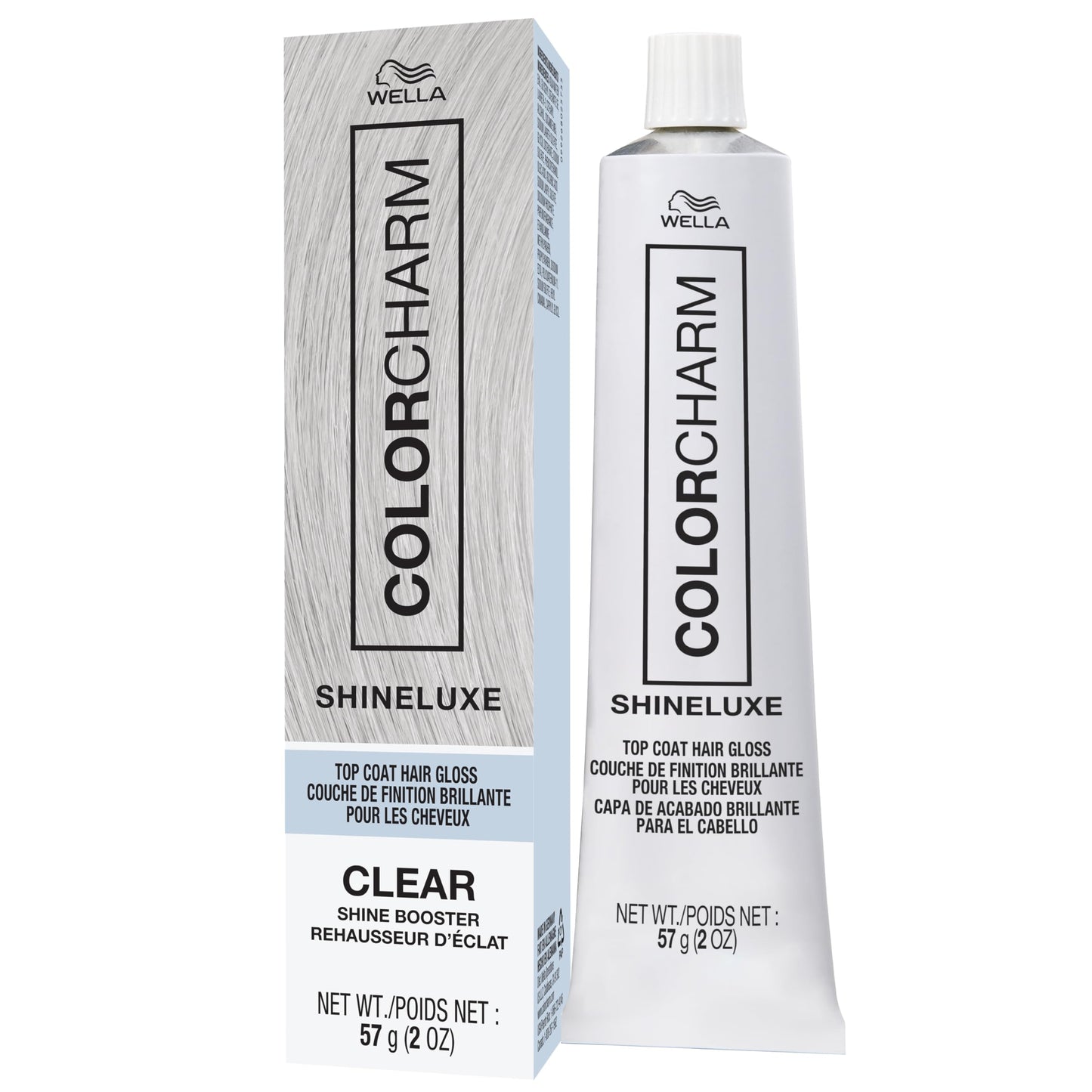 Gray COLORCHARM ShineLuxe Top Coat Hair Gloss | Clear Shine Booster | 2 oz.