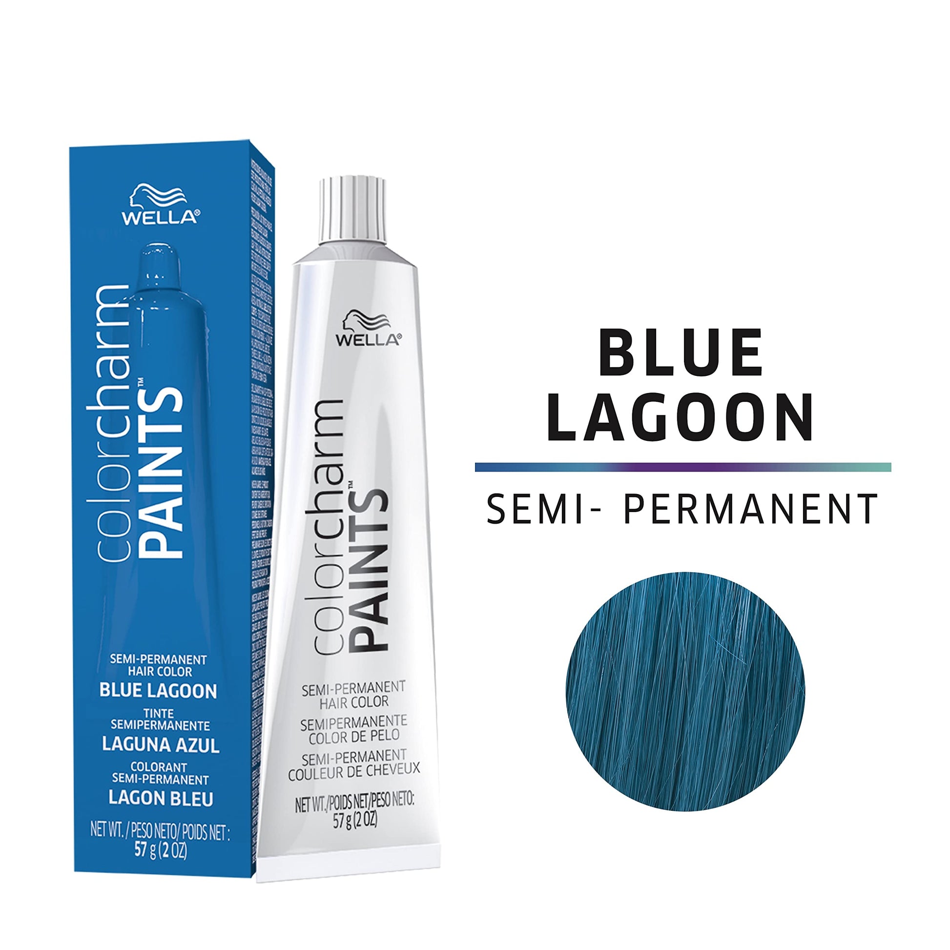 White Smoke COLORCHARM Paints Semi-Permanent Hair Dye for Temporary Hair Color| Intermixable Shades| Blue Lagoon| 2 Fl Oz