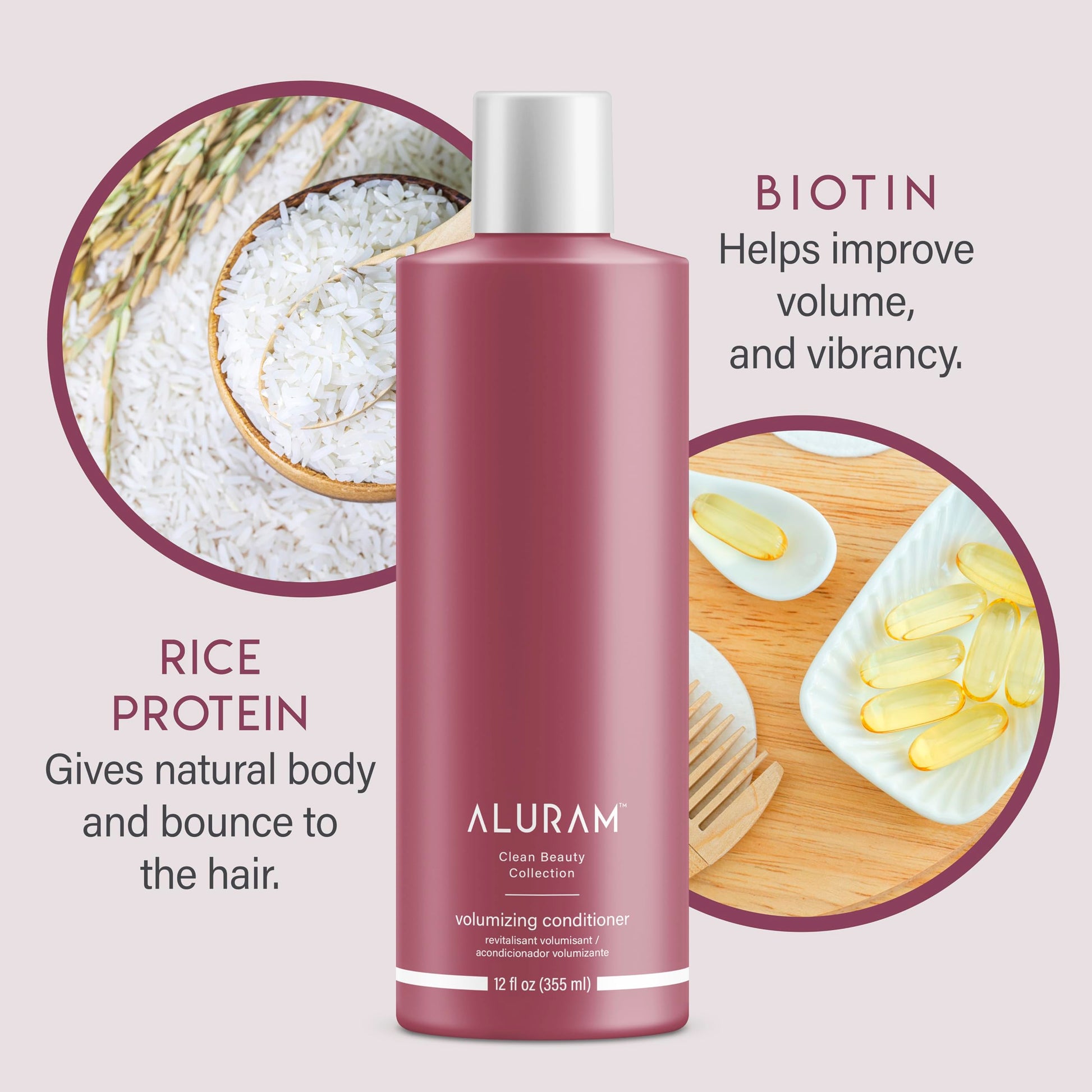 Lavender ALURAM Volumizing Conditioner, Weightless Moisture for Volume & Fullness for All Hair Types, 12 Fl Oz