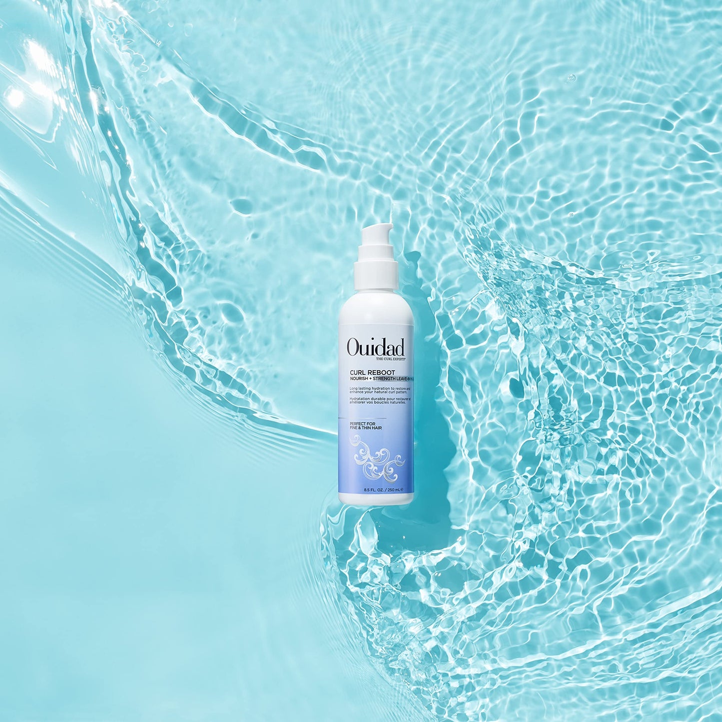Sky Blue OUIDAD Curl Reboot Strengthen + Nourish Leave-In Mask - Fine Hair, 8.5 oz.