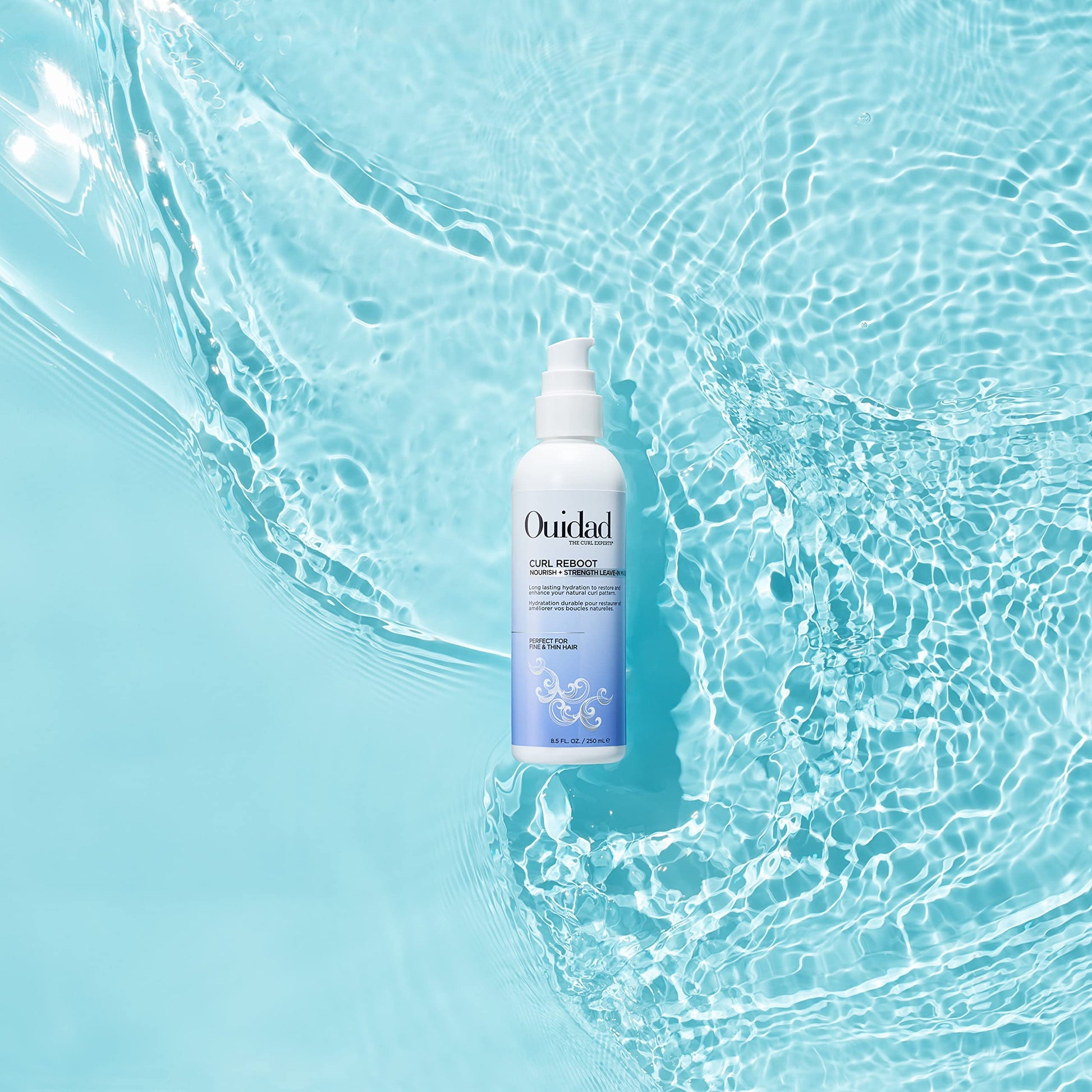 Sky Blue OUIDAD Curl Reboot Strengthen + Nourish Leave-In Mask - Fine Hair, 8.5 oz.