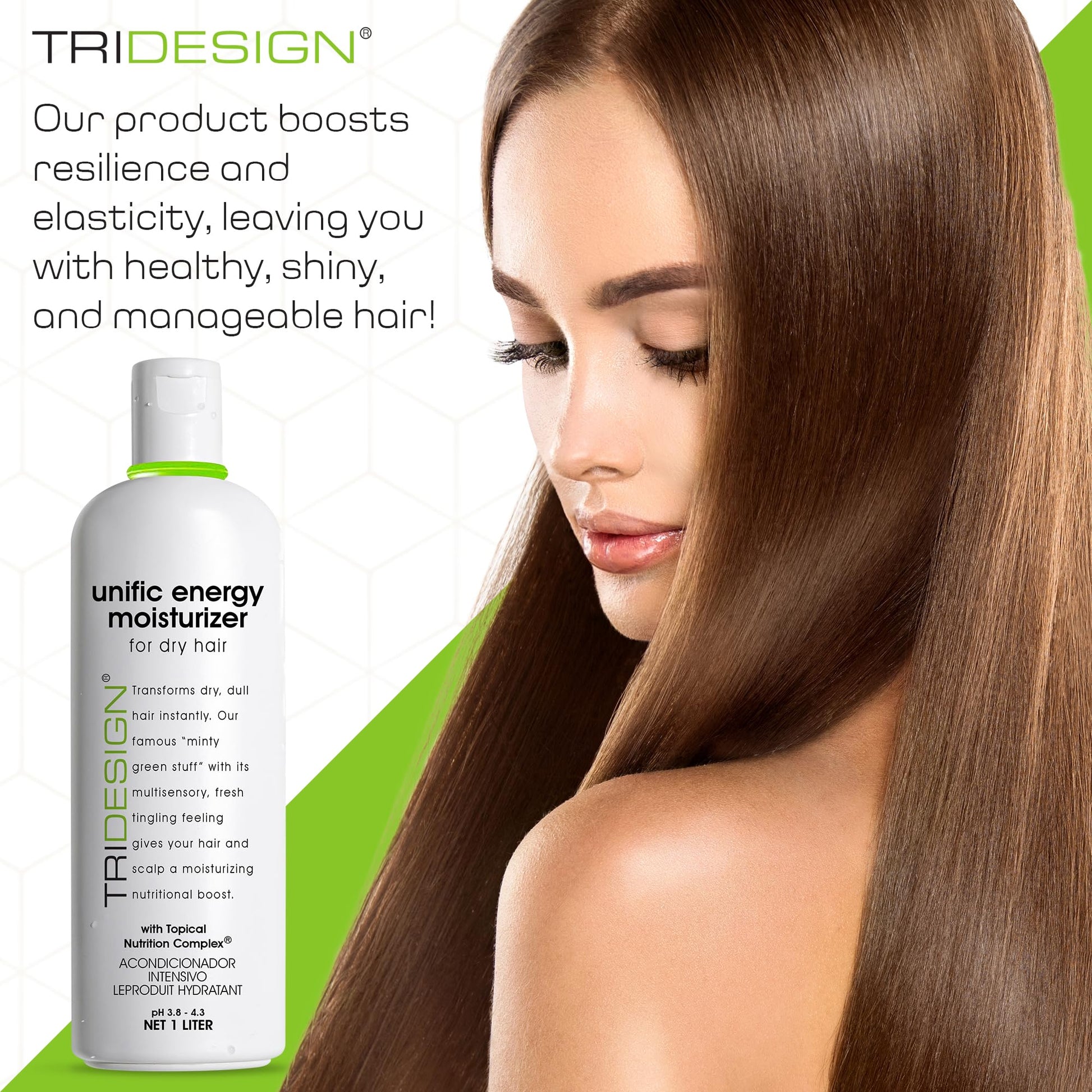 White Smoke TRIDESIGN Unific Energy Moisturizer - Deep Hair Conditioner for Dry Damaged Hair - Moisturizing for Curly, Frizzy, Thick Hair - Hydrating Conditioner for Men and Women, 32 oz
