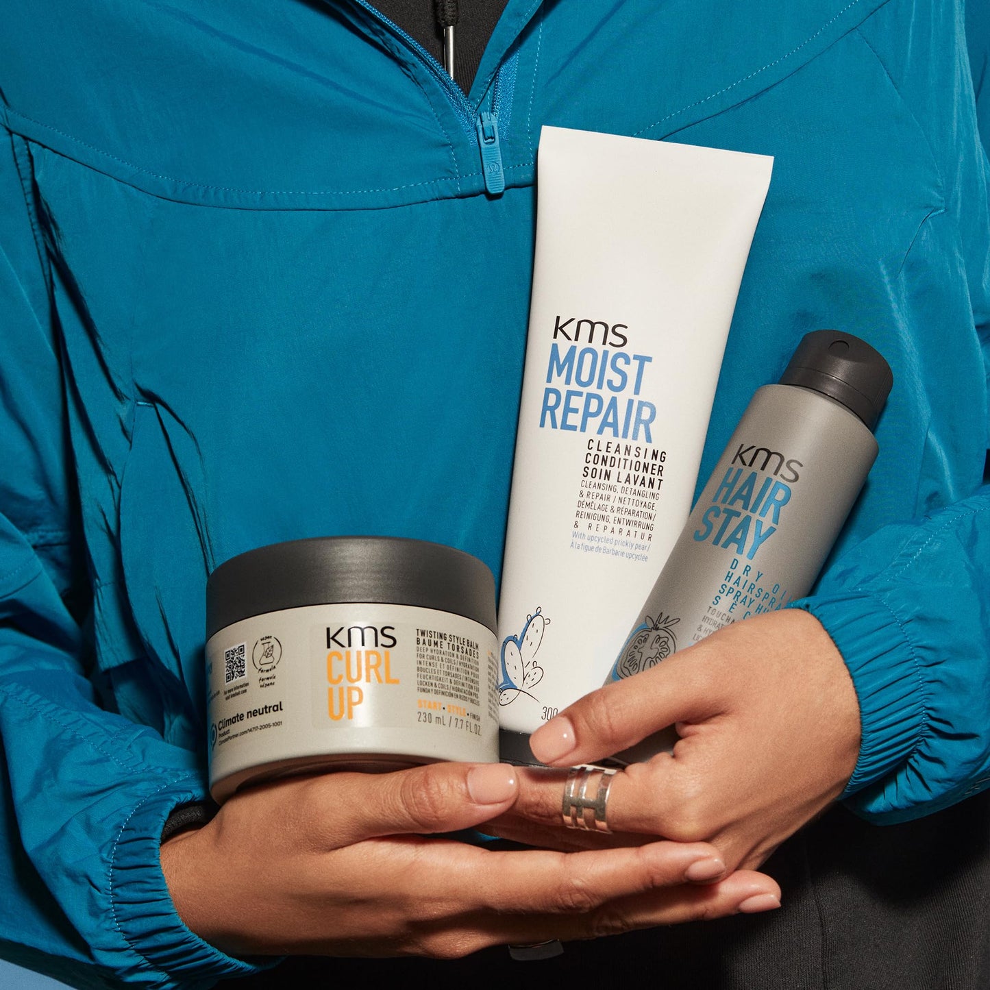 Dark Cyan KMS HairStay Dry Oil Hairspray 150ml