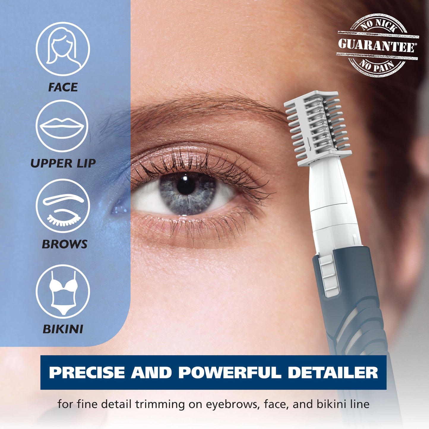 Dark Gray Wahl DualTech® Battery-Powered Hair Trimmer, Face Trimmer for Women