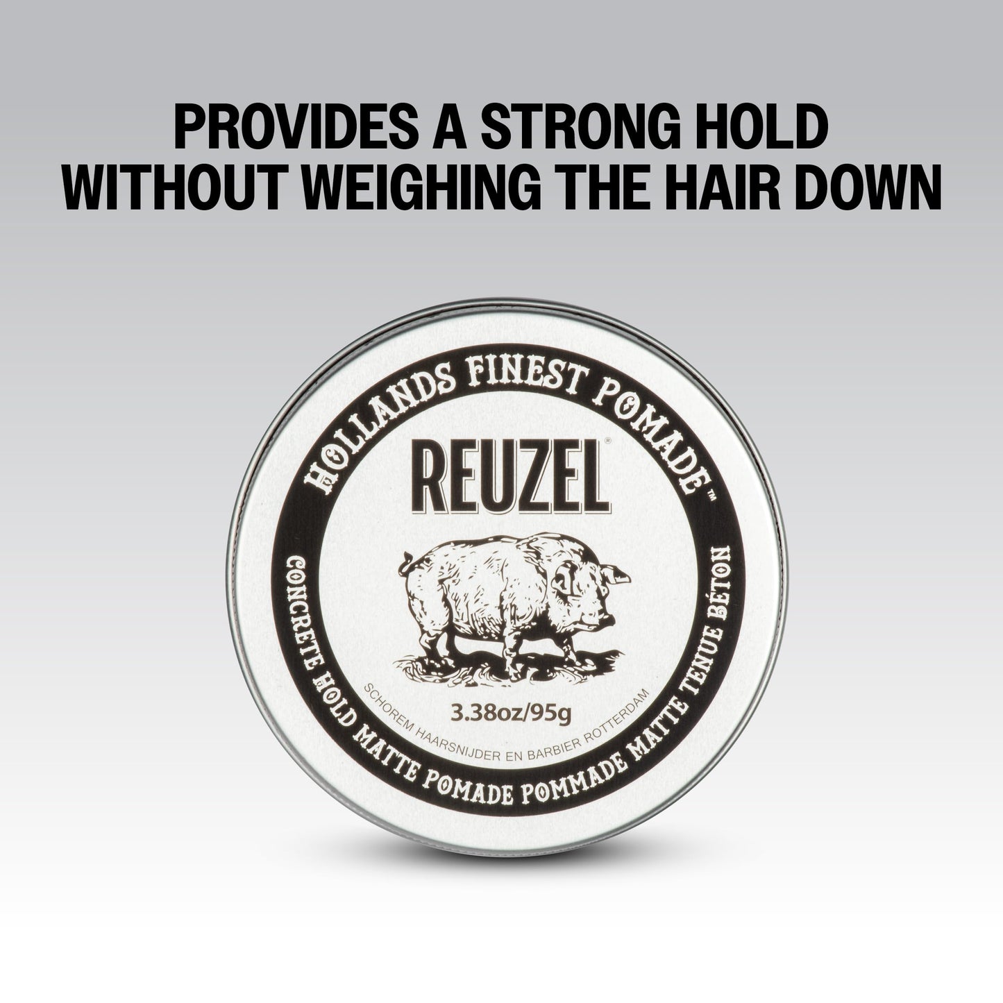 White Smoke REUZEL Concrete Matte Pomade, Strong All Day Hold, Water Soluble Styling, Matte Finish and Flake Free, Easy To Wash Out, For All Hair Types