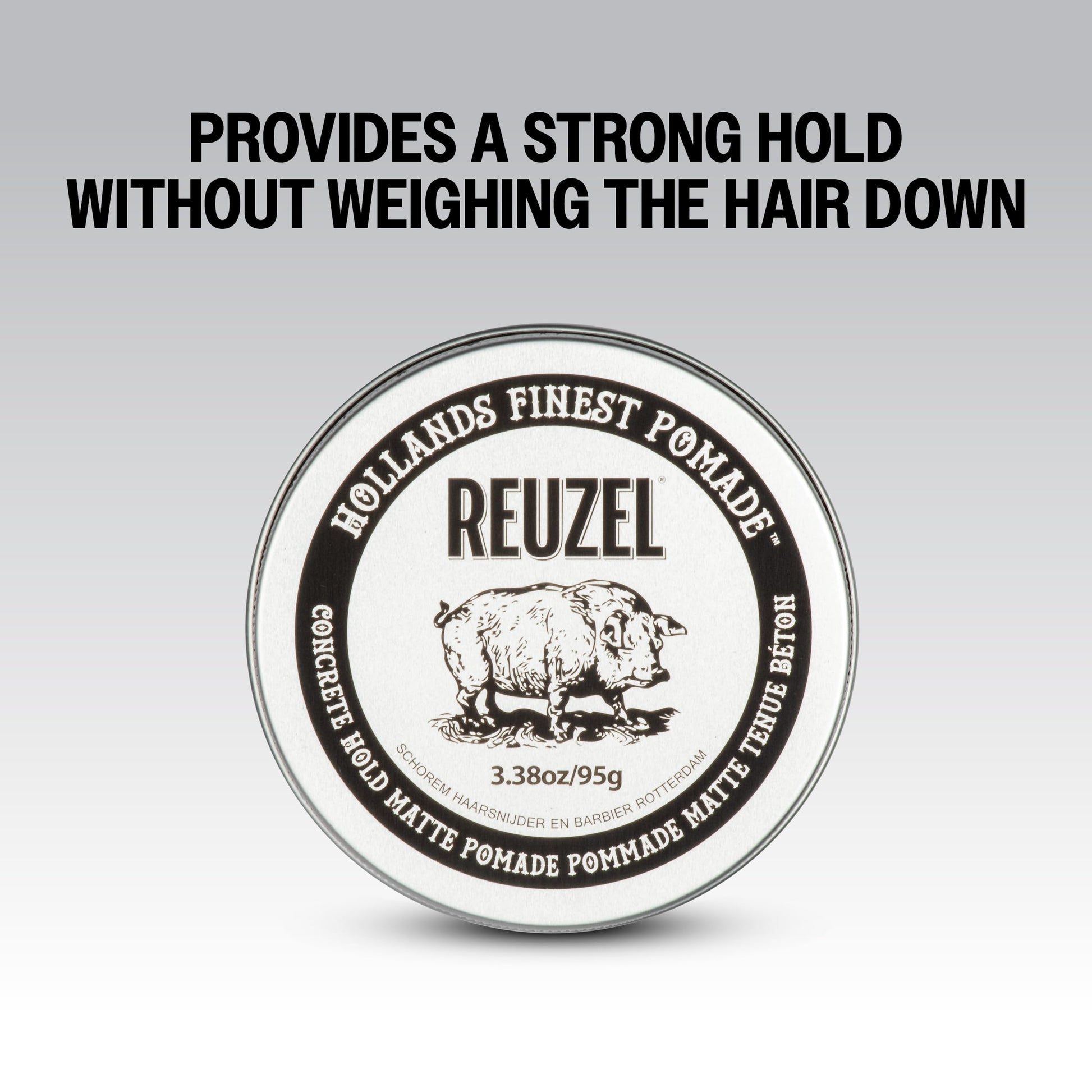 White Smoke REUZEL Concrete Matte Pomade, Strong All Day Hold, Water Soluble Styling, Matte Finish and Flake Free, Easy To Wash Out, For All Hair Types