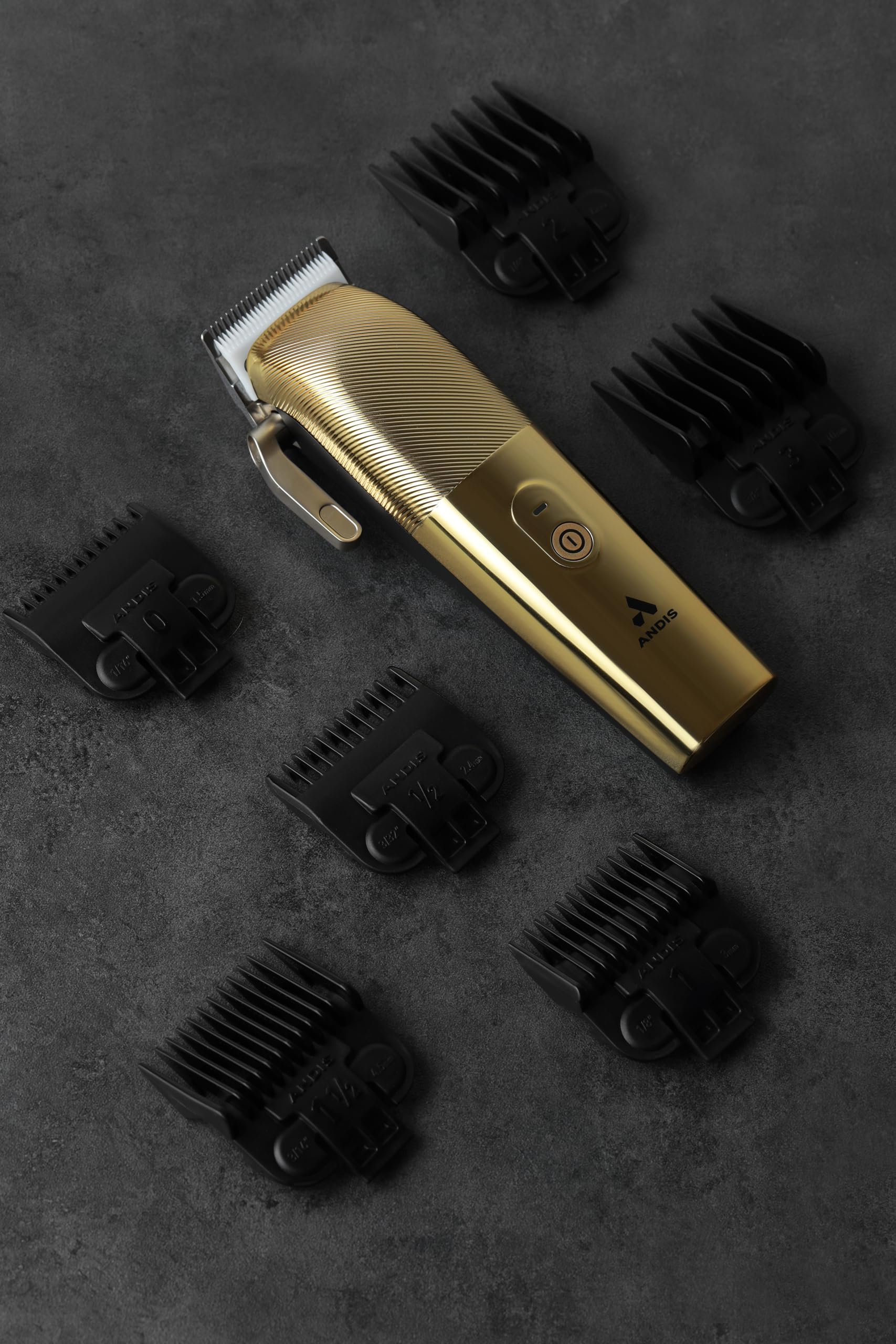 Dark Slate Gray Andis Envy II Cordless Clipper Premium Edition, Professional Lithium-ion Electric Beard & Hair Clipper, Phaze Blade, Cordless, Gold