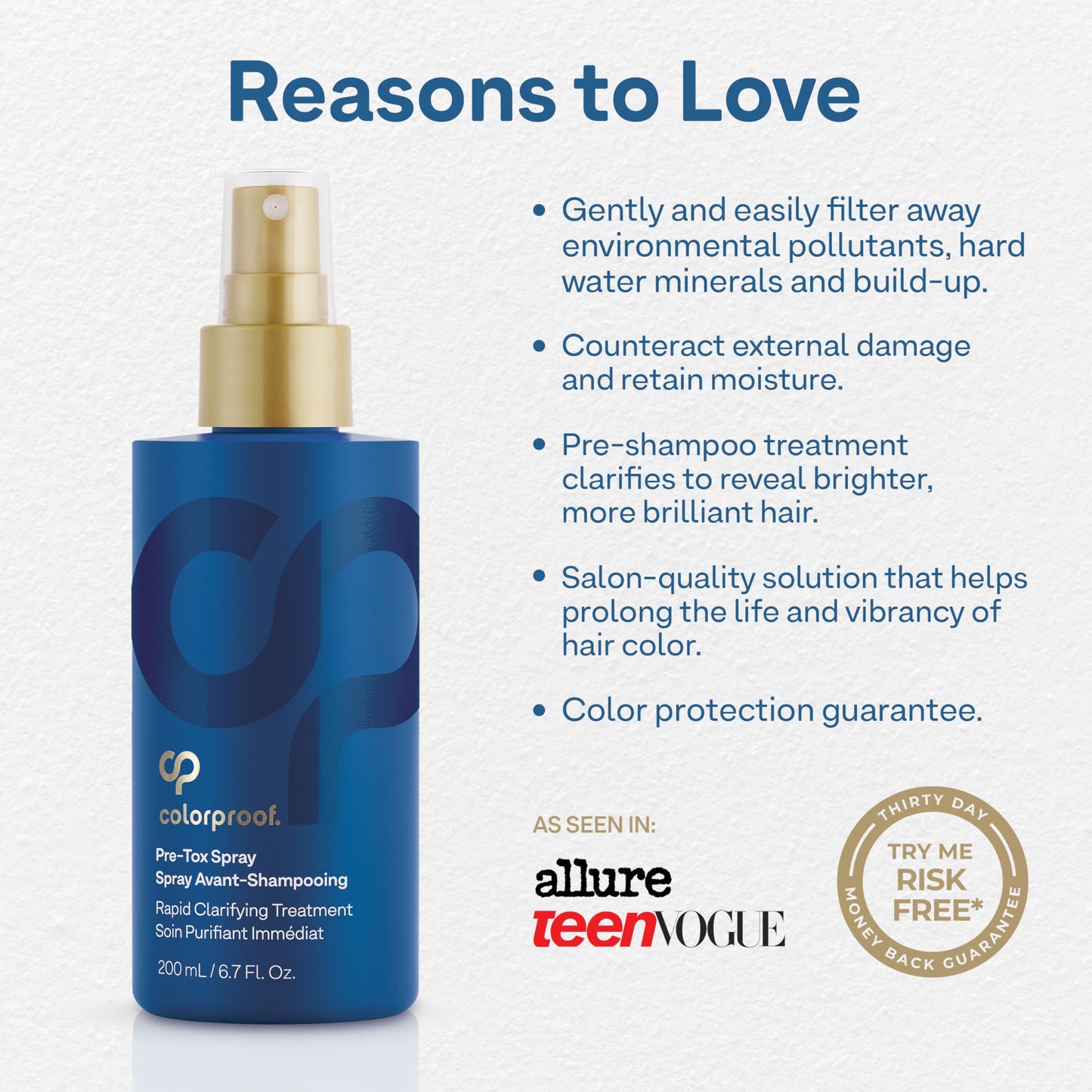 White Smoke Colorproof Hair Pre-Tox Spray 6.7 Fl. Oz. Rapid Clarifying Pre Shampoo Spray with Color Protection, Coconut & Lemongrass Scent