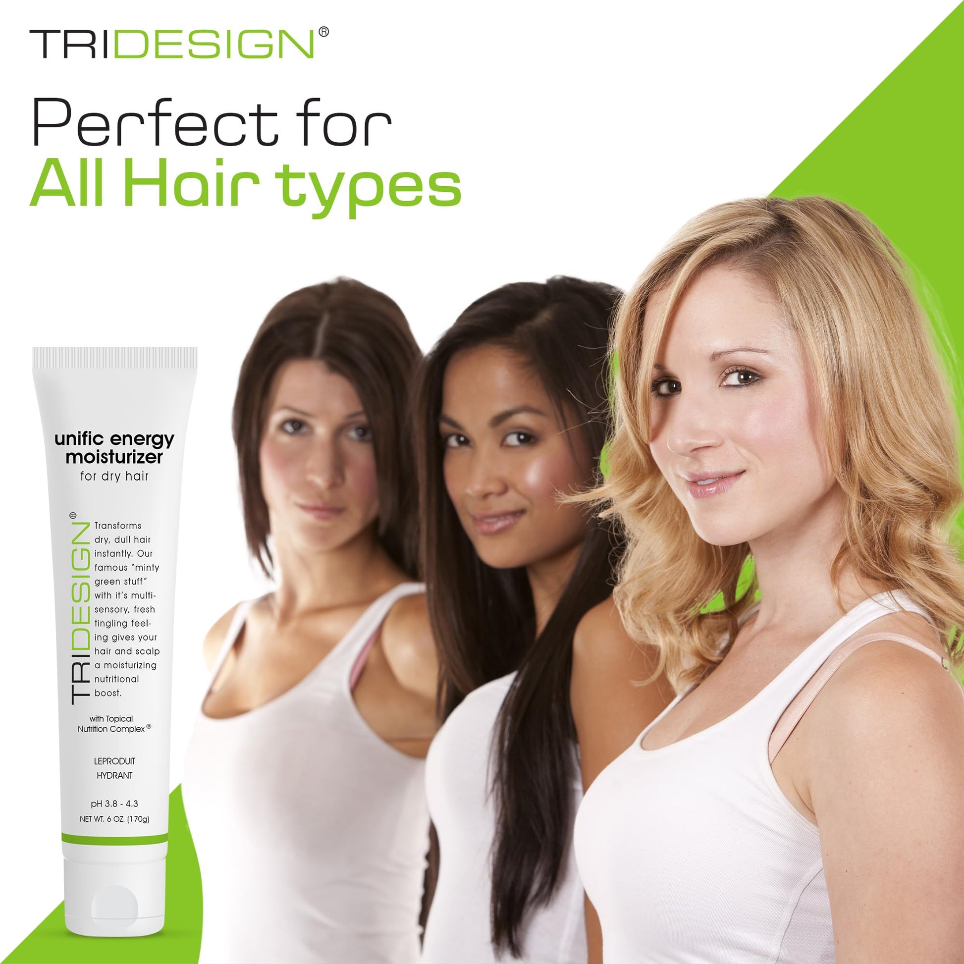 White Smoke TRIDESIGN Unific Energy Moisturizer Conditioner – Leave In Conditioner for Curly Hair, Anti Frizz Hair Serum & Deep Conditioner for Dry, Damaged Hair – Frizz Control & Hair Care Solution – 6 oz Tube