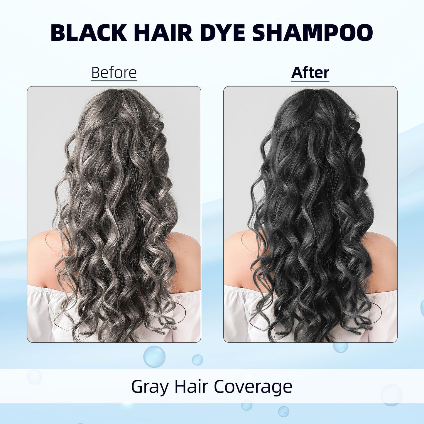 White Smoke Ivnil Black Hair Dye Shampoo 3 in 1 Semi Permanent Hair Color Shampoo for Women & Men for Gray Hair Coverage, Natural Herbal Ingredients shampoo para pintar el cabello