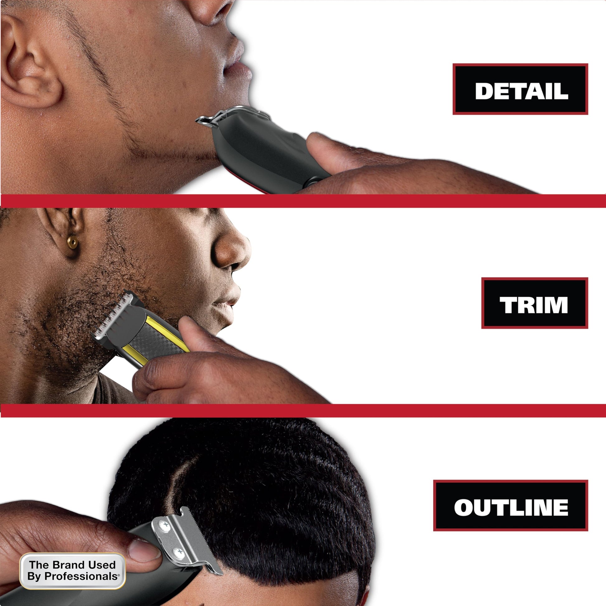 White Smoke Wahl Edge Pro Bump Free Corded Beard Trimmer for Men Touch Up Trimmer & Grooming Detailer Kit – Perfect for Edging Beards, Mustaches, Hair, & Stubble, – Model 9686-300