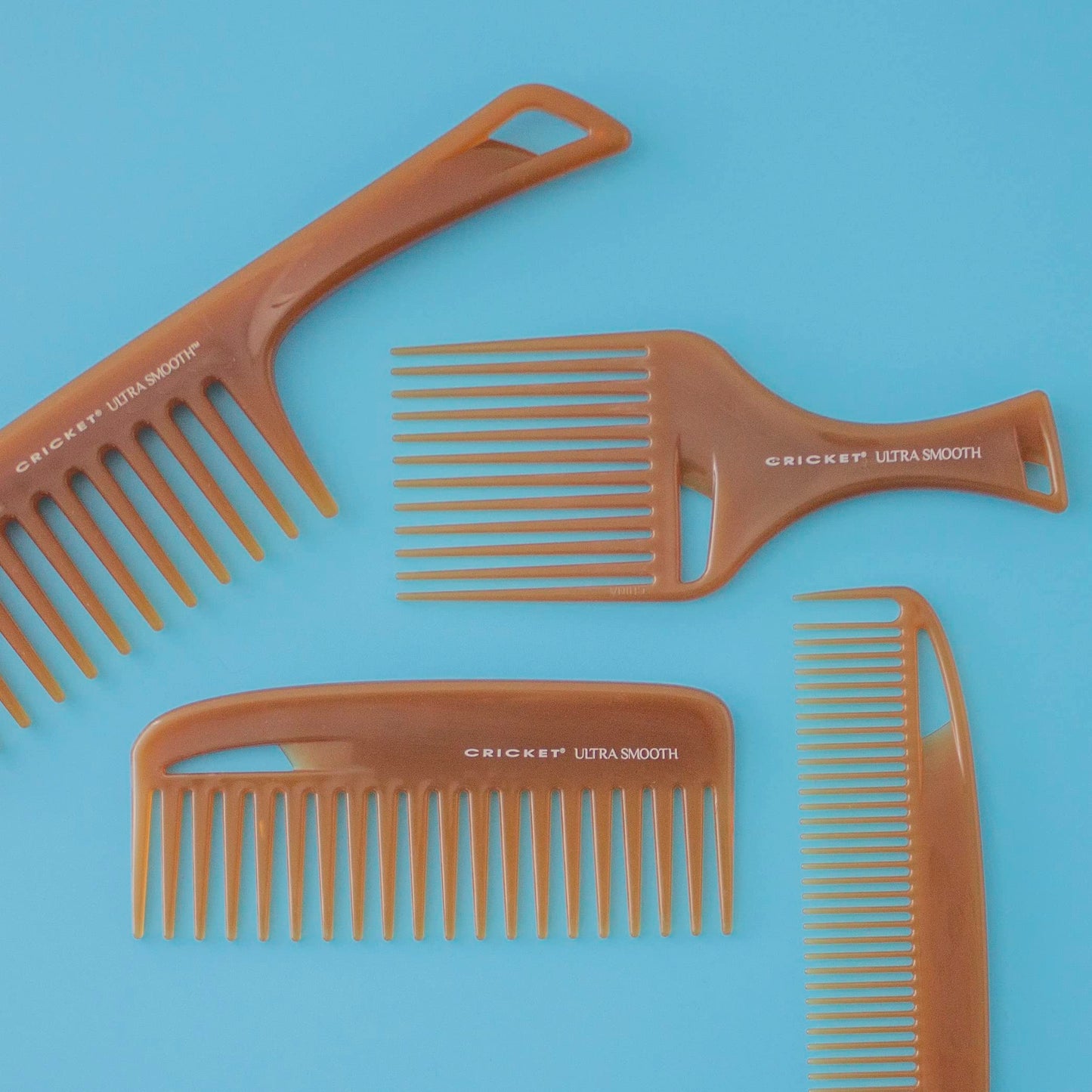 Cornflower Blue Cricket Ultra Smooth Hair Pick Comb for Volumizing, Detangling, and Reducing Frizz - Enriched with Argan, Olive Oil, and Keratin Infused, Ideal for Curly, Thick, and Long Hair