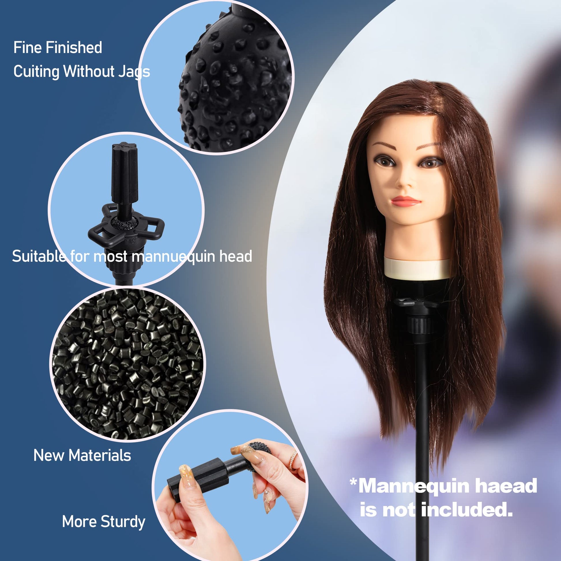 Dark Slate Blue Goodofferplace Tall Wig Tripod Stand,Metal Mannequin Head Stand Adjustable for Mannequin Head,Training Canvas Block Head,for Styling,Wig Making Displaywith Carrying Bag,30 Pcs T-Pins(35.4-52.4 Inch)