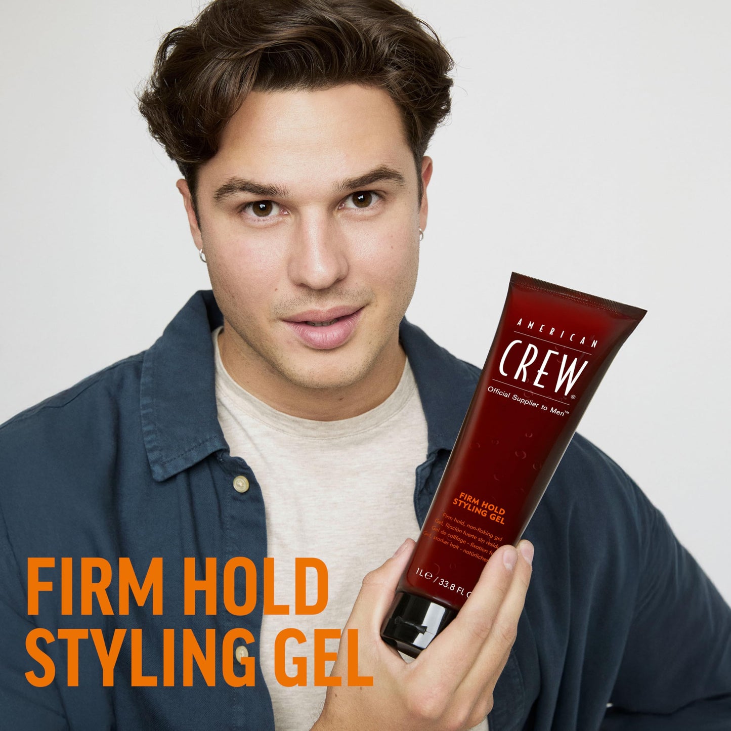 Lavender American Crew Men's Hair Styling Gel, Firm Hold, Non-Flaking, 8.4 fl oz