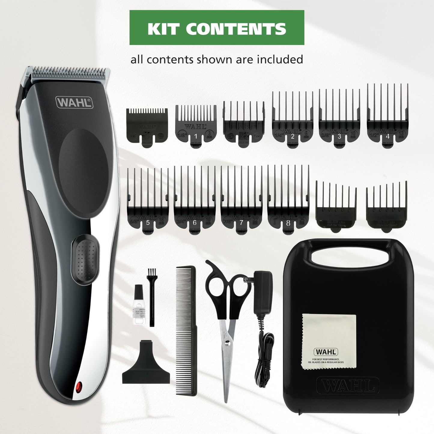 White Smoke Wahl Clipper Rechargeable Cord/Cordless Haircutting & Trimming Kit for Heads, Longer Beards, & All Body Grooming - Model 79434