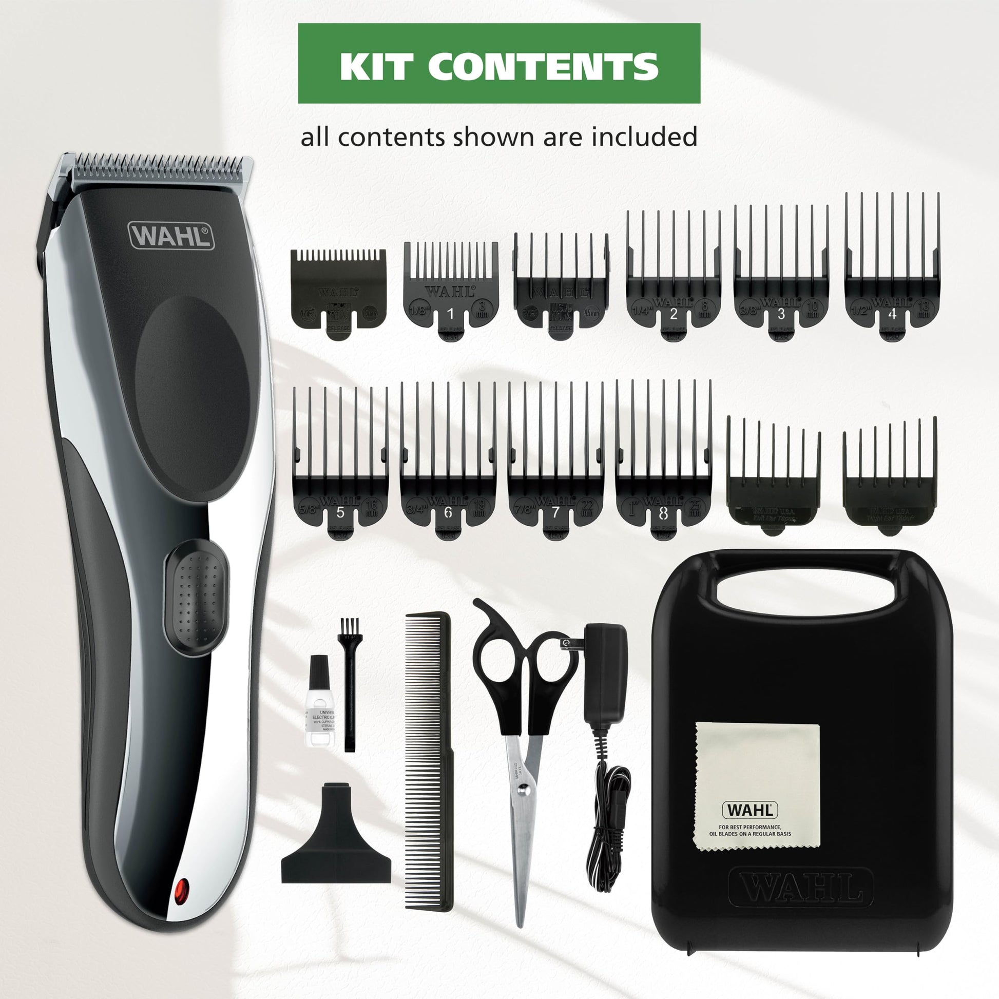 White Smoke Wahl Clipper Rechargeable Cord/Cordless Haircutting & Trimming Kit for Heads, Longer Beards, & All Body Grooming - Model 79434