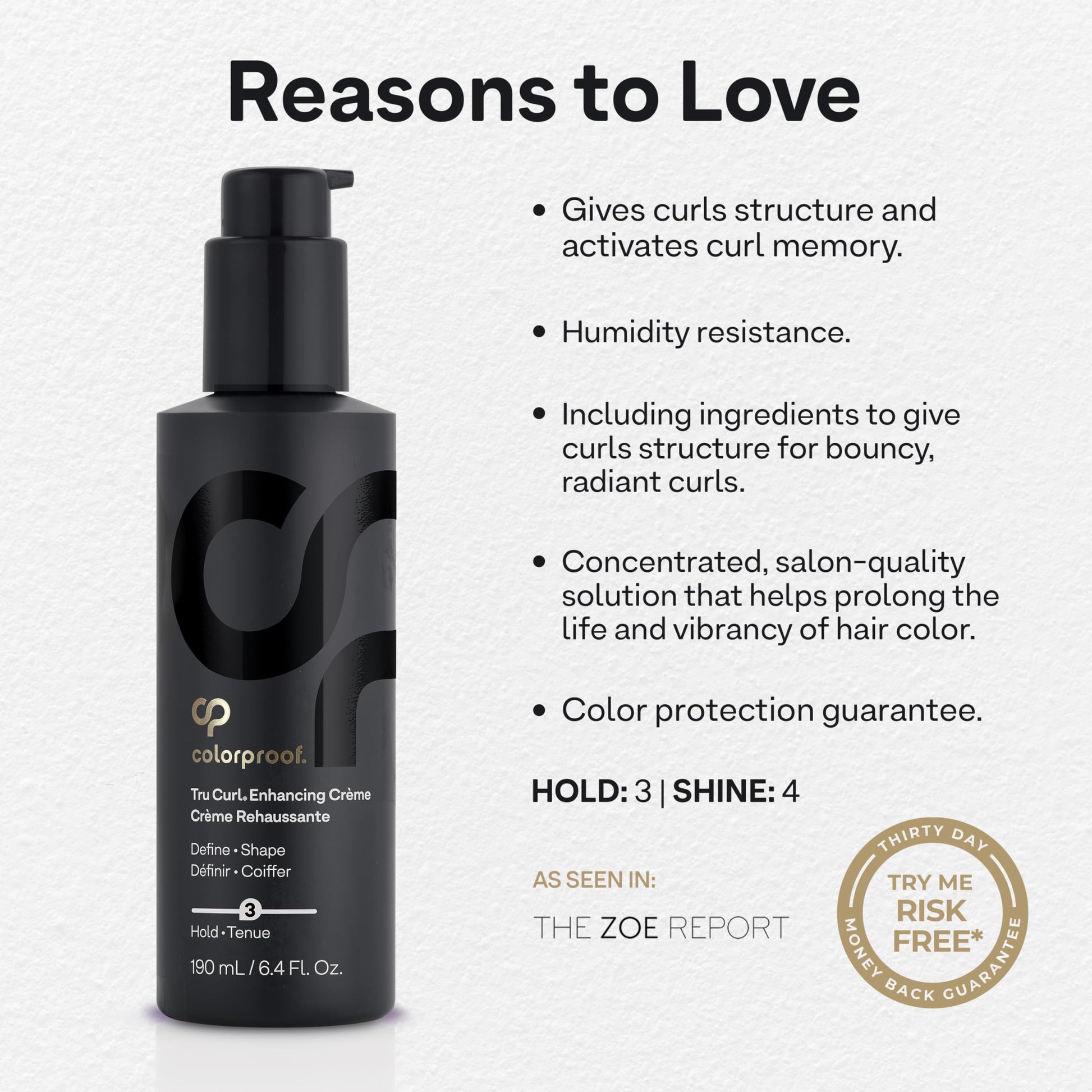 White Smoke Colorproof Tru Curl Enhancing Crème 6.4 Fl oz. Curl Creme with Black Currant, Jasmine & Peach Scent, Anti-Frizz, Humidity Control & Nourishing Curl Cream for Curly Hair Formula