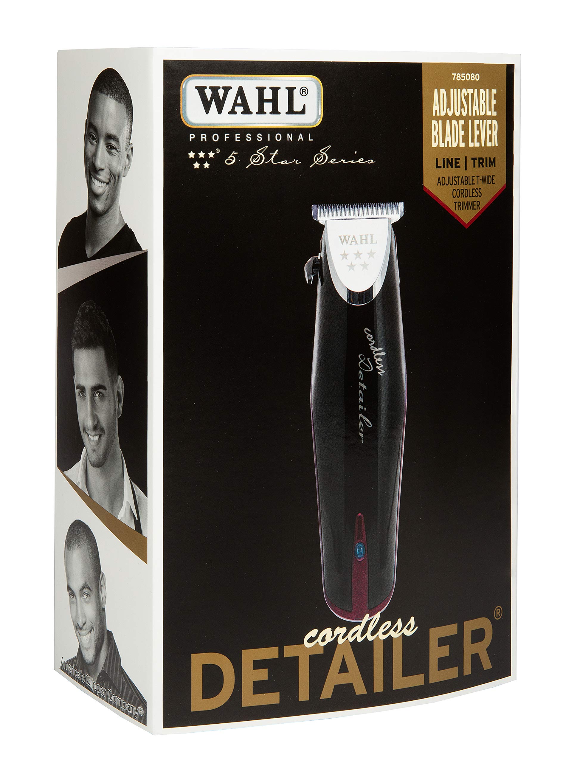 Black Wahl Professional 5-Star Cordless Detailer #8163 – Great for Professional Stylists and Barbers – Rotary Motor - Black