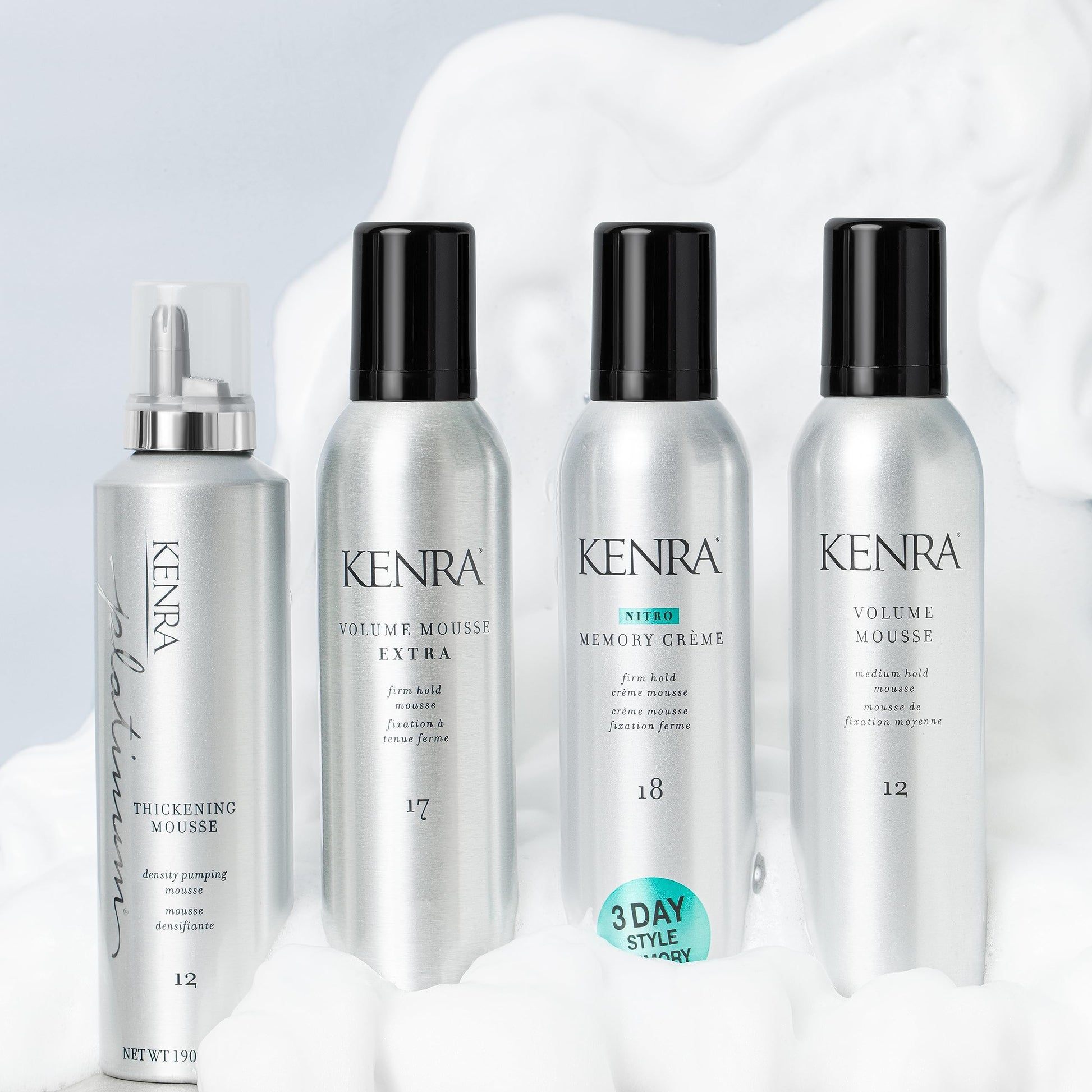 White Smoke Kenra Platinum Thickening Mousse 12 | Volumizing Styler | Adds Fullness & Body | Humidity Protection Up To 48 hours | Desity Plumping up tp 150% | Thermal Protection | All Hair Types | 6.7 oz