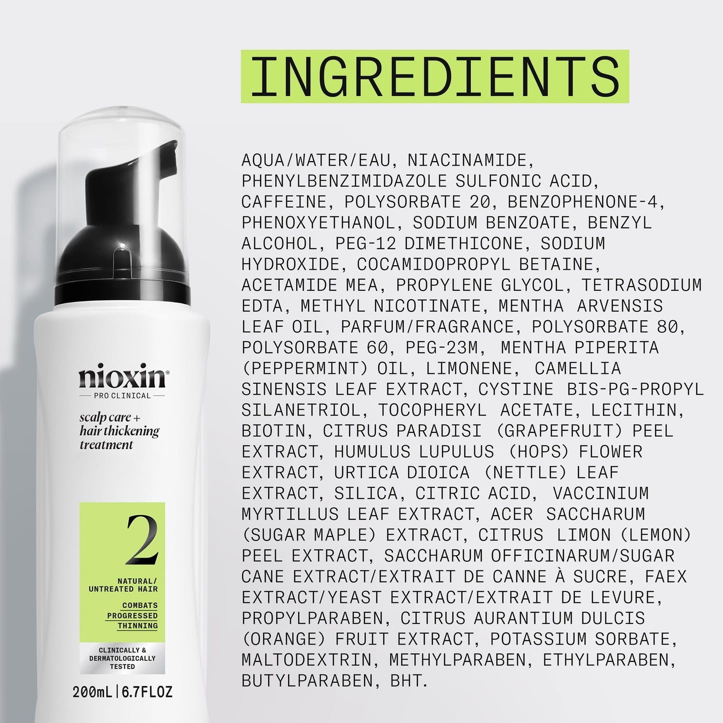 Lavender Nioxin System 2 Scalp Care + Hair Thickening Leave-In Treatment | For Natural Hair with Progressed Thinning | Boost Hair Density Against Breakage with Niacinamide & Biotin | 6.7 Fl Oz