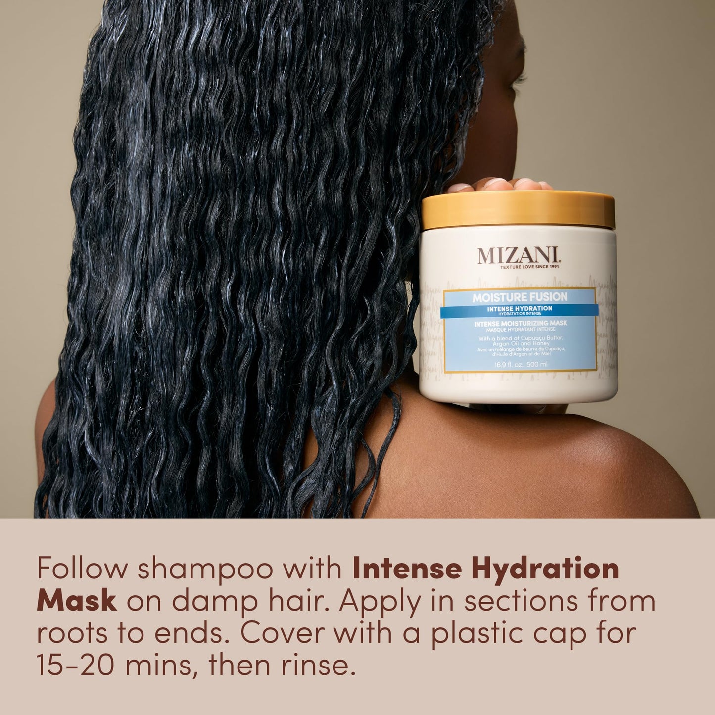 Gray Mizani Moisture Fusion Intense Moisturizing Mask - Hydrating Hair Mask for Dry and Curly Hair, Deep Conditioning Treatment with Argan Oil, Sulfate-Free