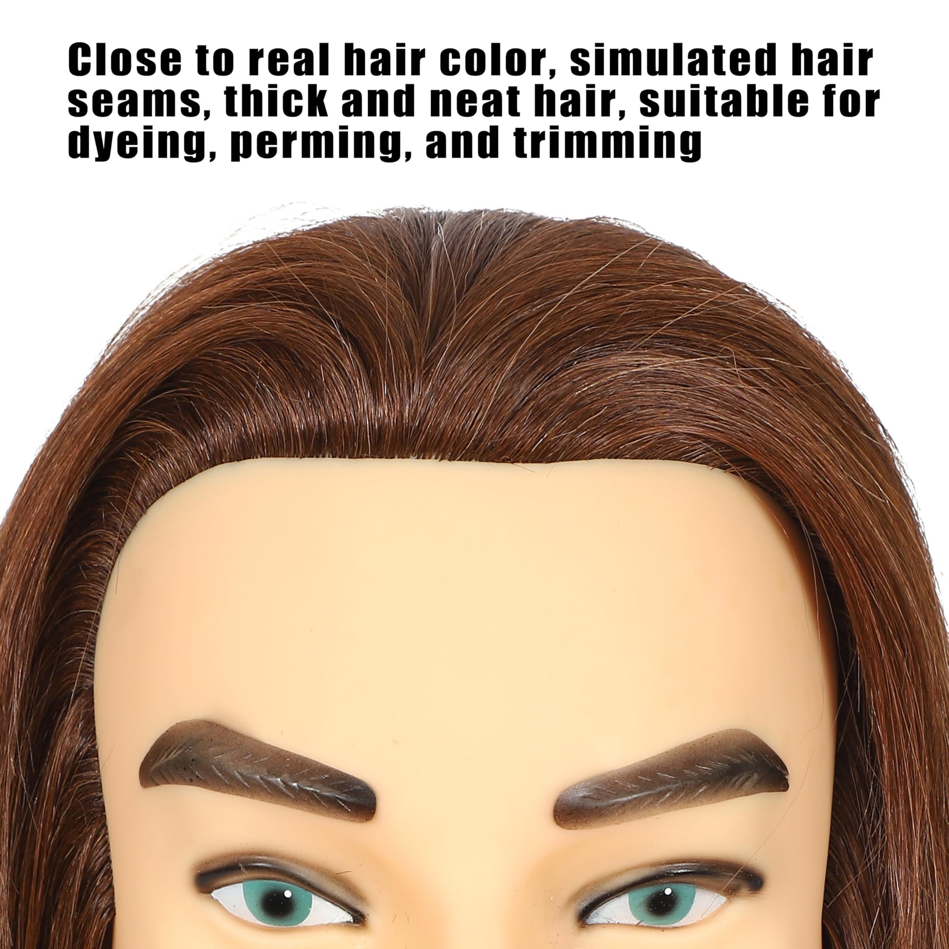 White Smoke simnient Male mannequin Head 12" Barber Training Head with 100% Real Human Hair,Hairdresser training Doll manikin Head for Practicing Haircut Hair Styling With Clamp Stand