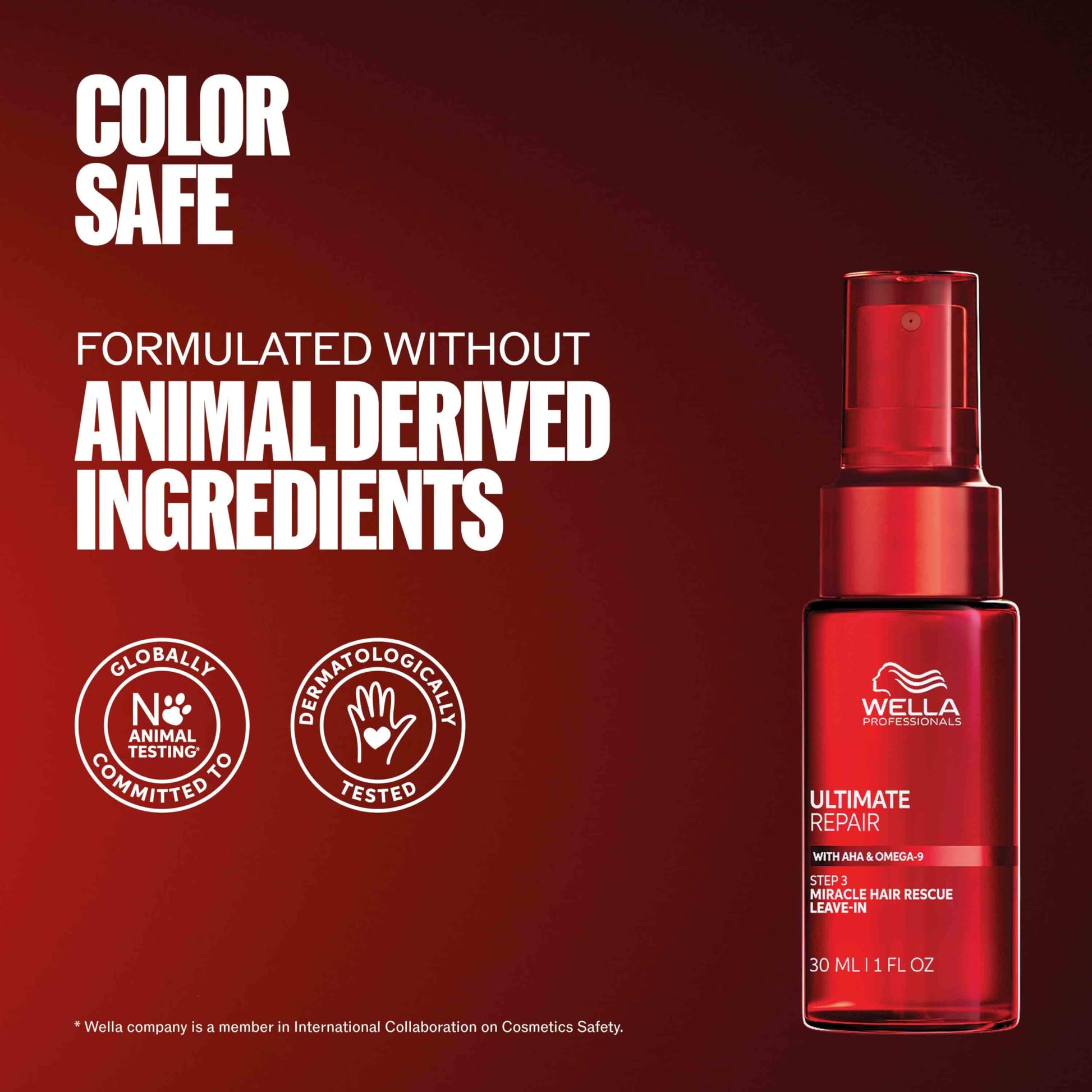 Dark Red Wella Professionals ULTIMATE REPAIR Miracle Hair Rescue for Damaged Hair | Luxury Leave-In Treatment | Long-Lasting Repair & Protection | For All Hair Types | 1 Fl Oz - Packaging May Vary