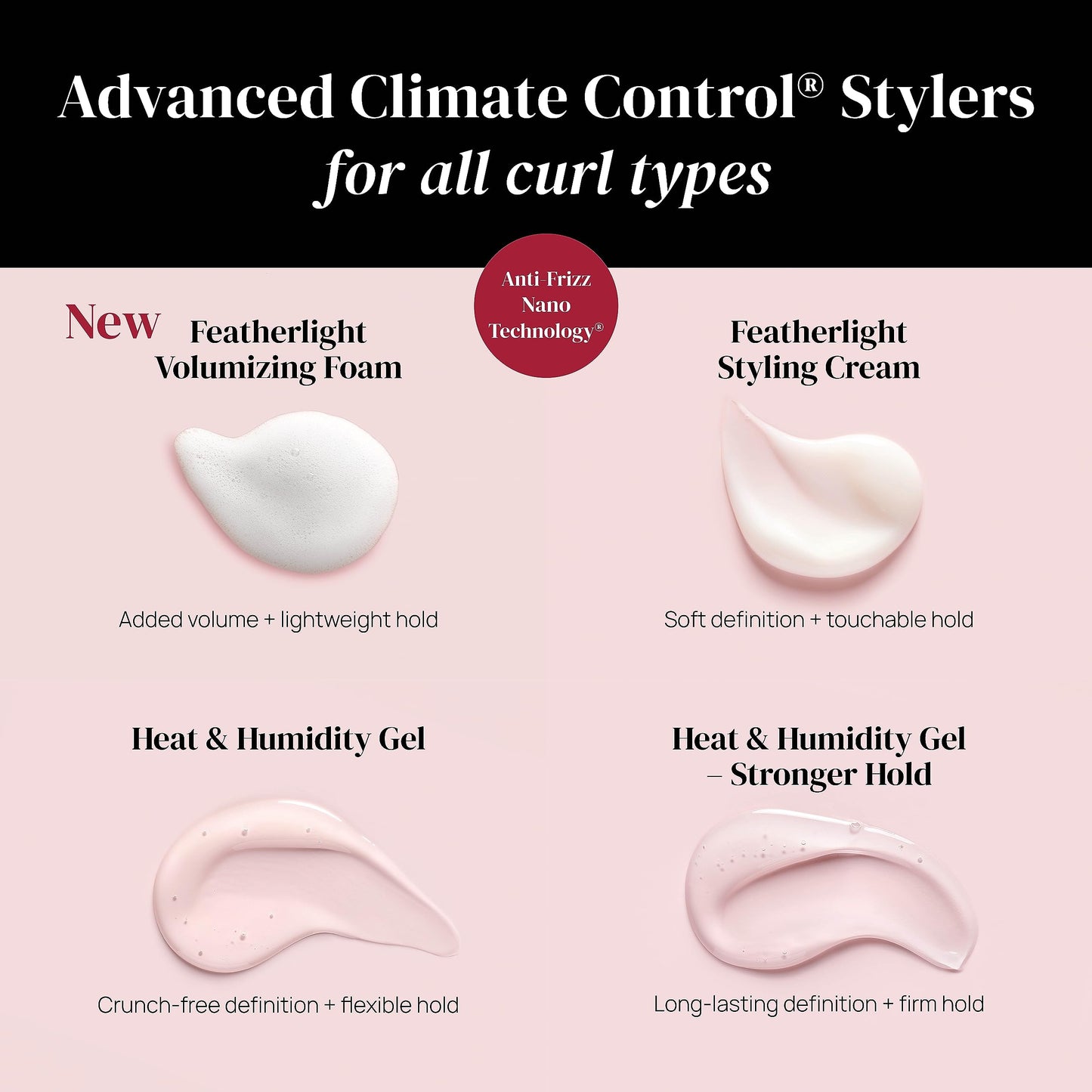 Misty Rose Ouidad Advanced Climate Control Styling Cream, 2 fl oz, Featherlight Curl Cream for Curly Hair, Shiny, Hydrated & Frizz-Free Curls, Sulfates, Parabens & Cruelty-Free Curly Hair Products