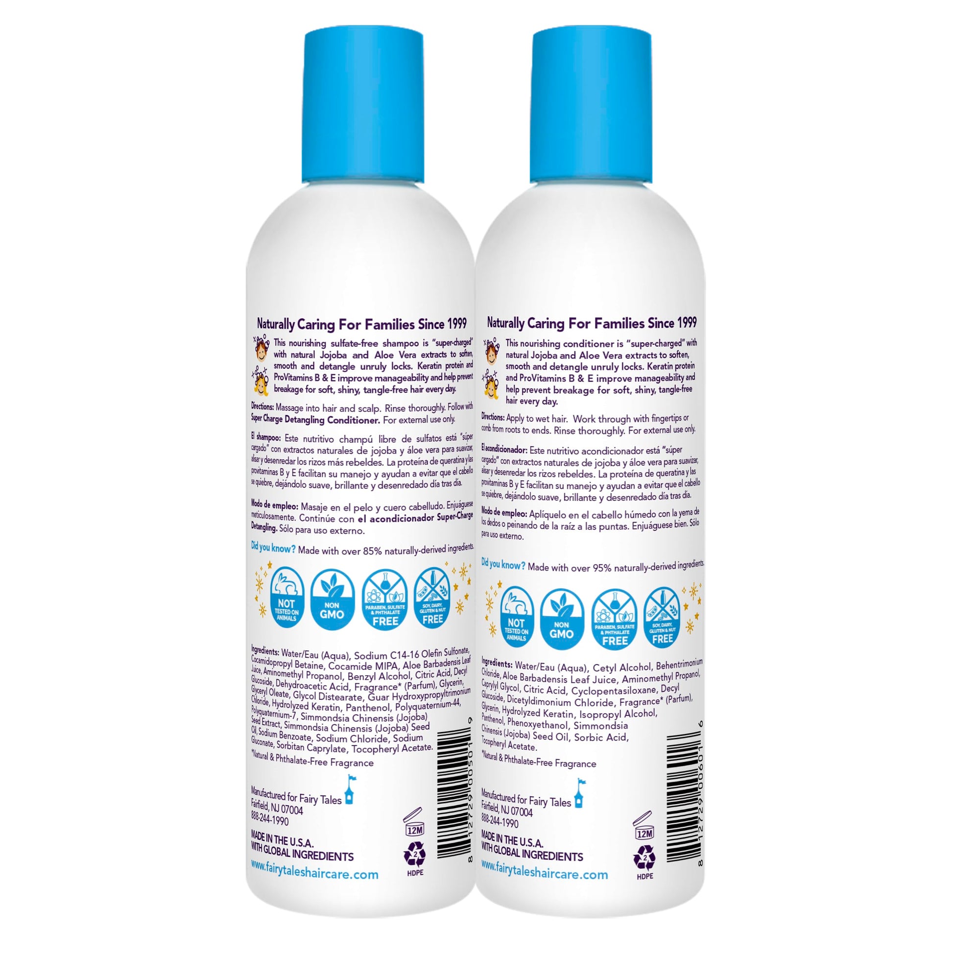 White Smoke Fairy Tales Tangle Tamer Detangling Shampoo and Conditioner for Kids - Ultra Moisturizing and Anti Frizz Protection - Paraben Free, Sulfate Free - 12 Oz (2 pack)