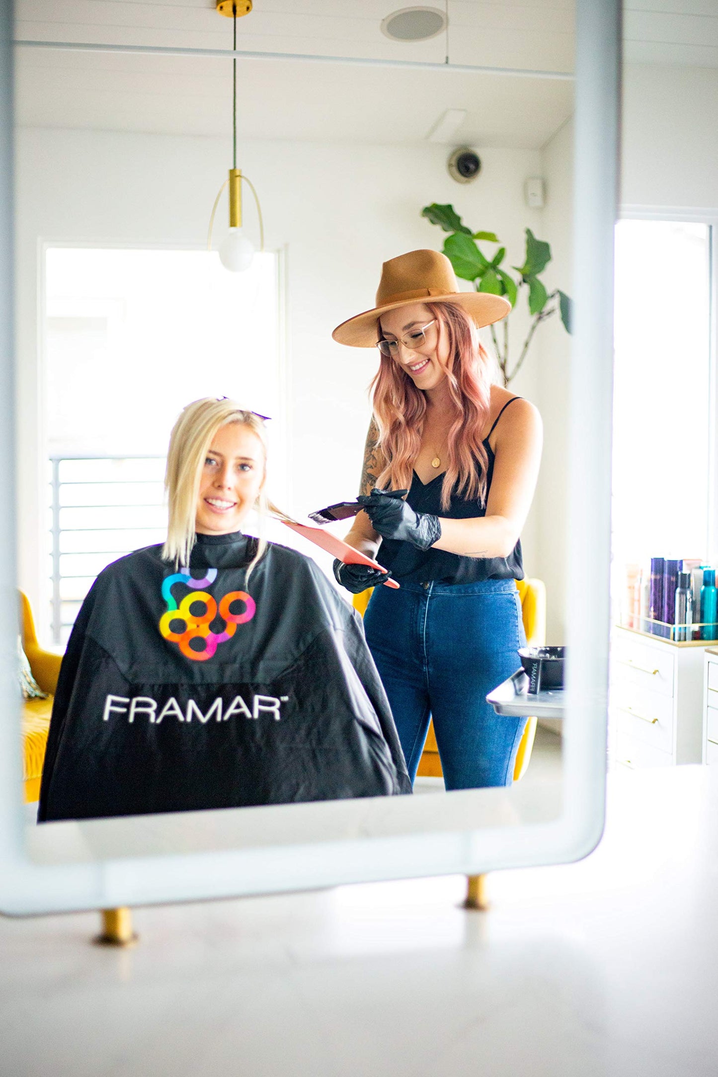 White Smoke FRAMAR Balayage Board and Paddle Set - Long & Short Foil Board For Highlights, Highlighting Board, Textured Surface Improves Grip, Faster, Smoother Workflow, Curved for Closer-to-Head Use – 2 Pack