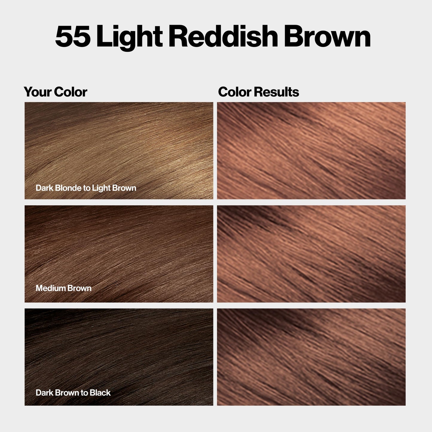 Lavender Revlon ColorSilk with Bond Repair Complex, Red Permanent Hair Color, 100% Gray Coverage, Ammonia Free Hair Dye, Vegan Keratin, 55 Light Reddish Brown (Pack of 3)