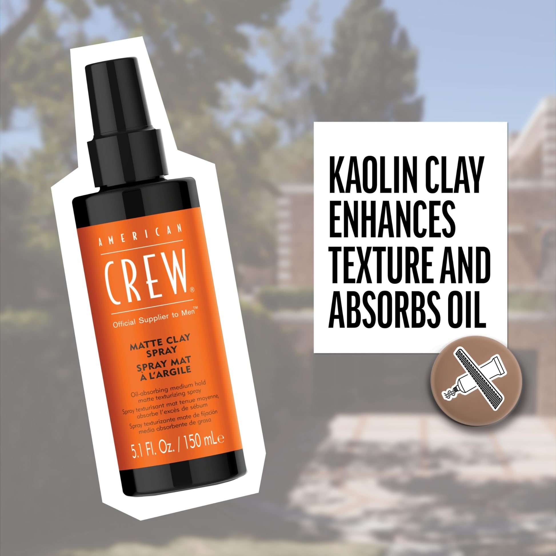 Light Slate Gray American Crew Matte Clay Spray 5.1 Fl Oz (Pack of 1)