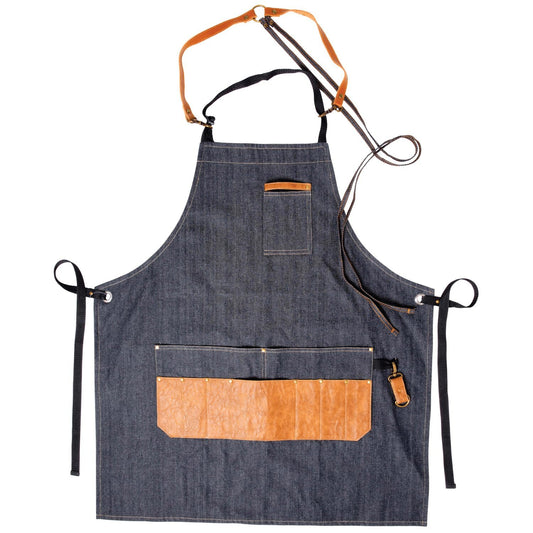 White Smoke Salon Care Heavy Duty Denim Barber Apron