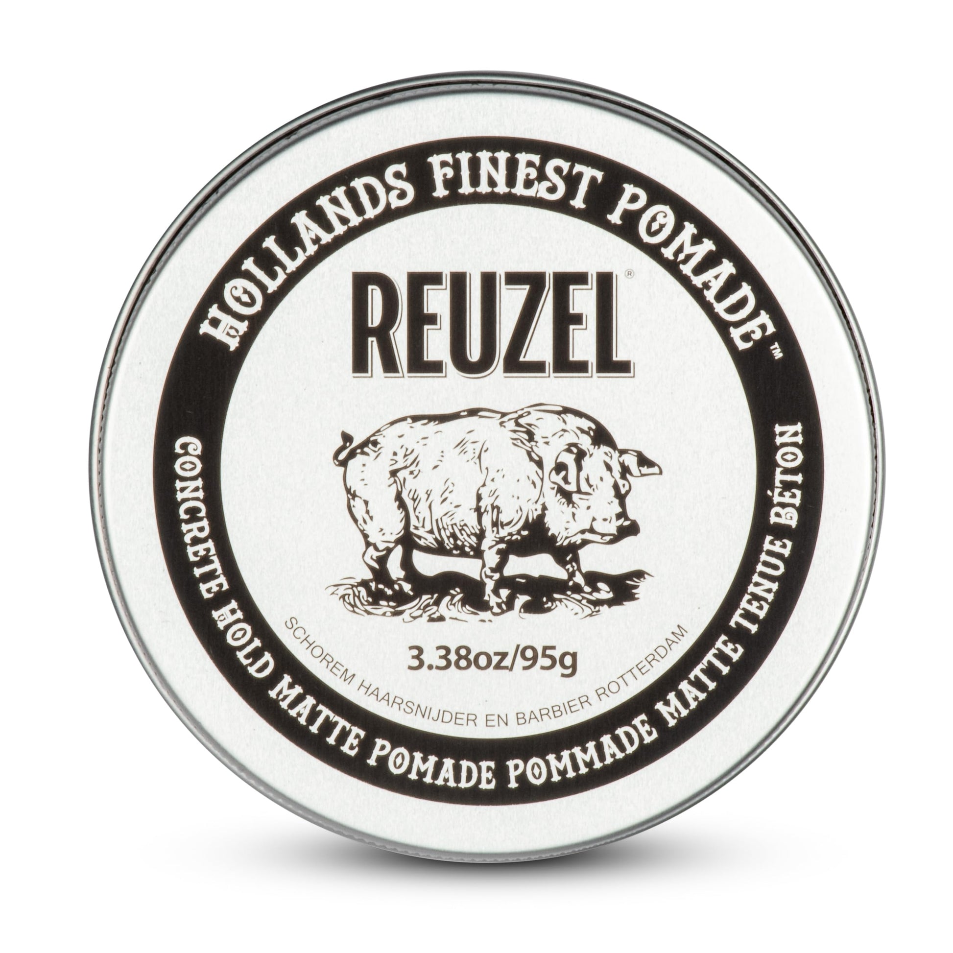 White Smoke REUZEL Concrete Matte Pomade, Strong All Day Hold, Water Soluble Styling, Matte Finish and Flake Free, Easy To Wash Out, For All Hair Types