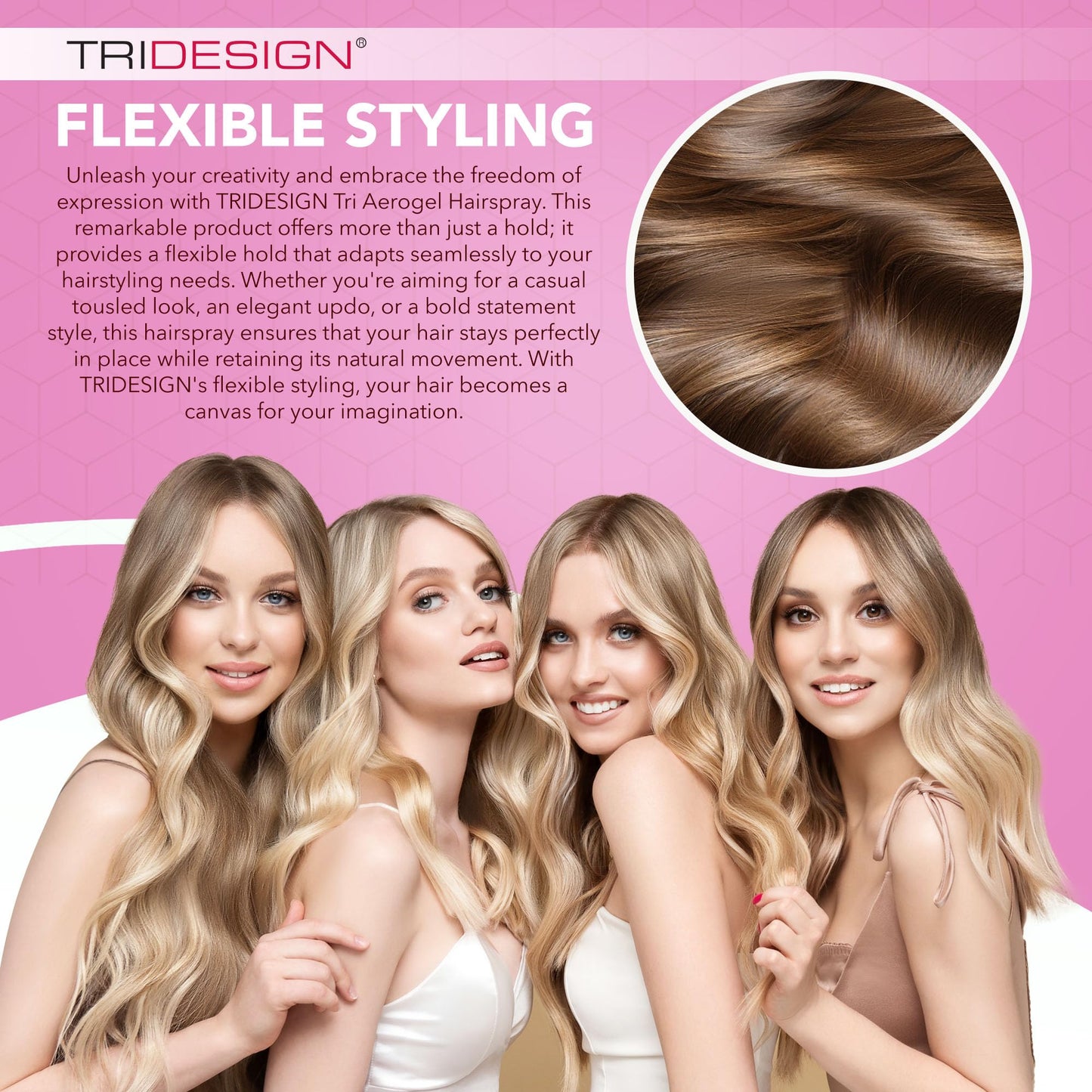 Orchid TRI Design Aerogel Hairspray - Hair Finishing Spray for Styling, Volumizing and Holding Curly Hair with Flexible Hold - For Women and Men - Pack of 3 (10.5 oz)